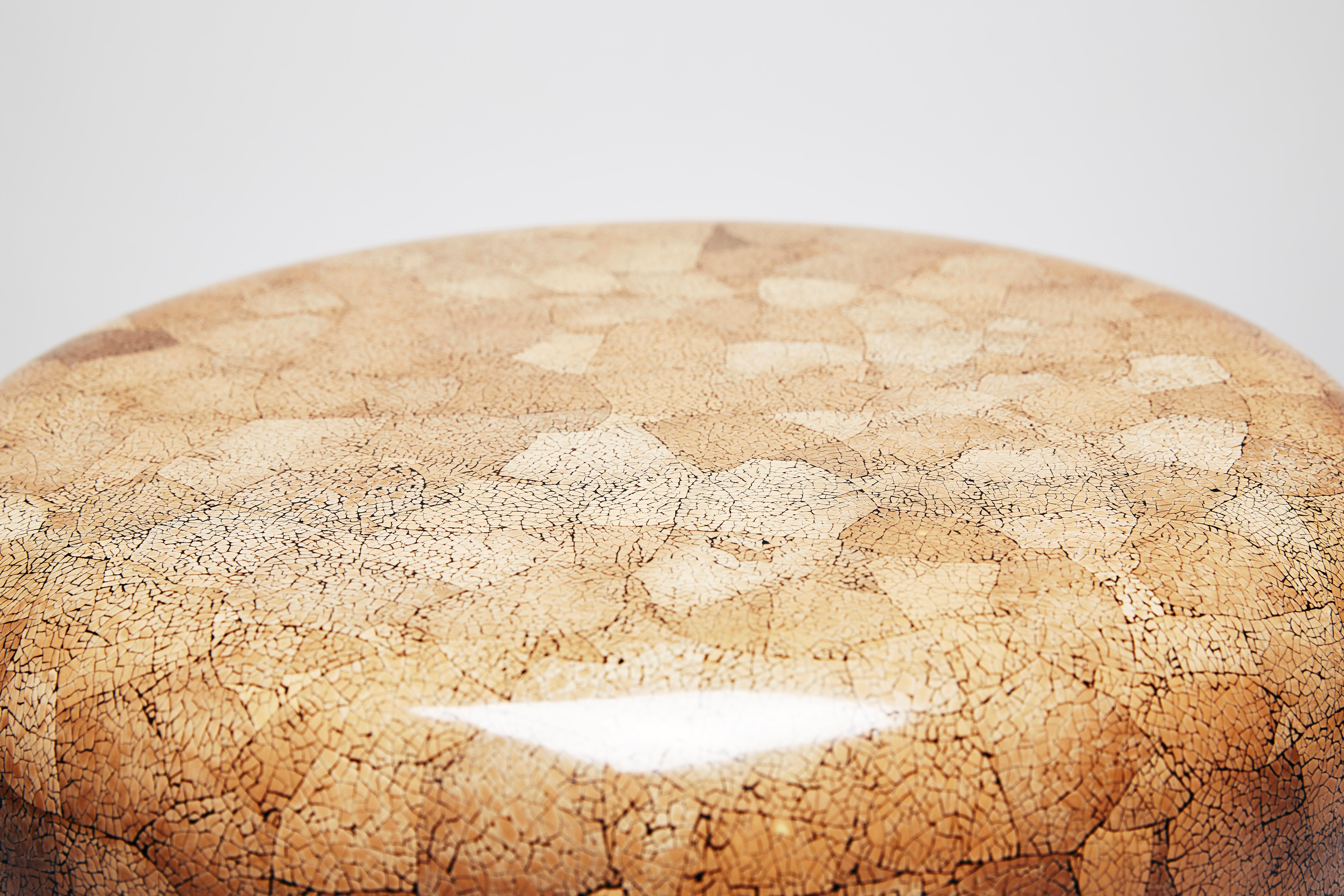 Lacquered Side Table, Brown Eggshell DOT by Reda Amalou Design, 2016 - Glossy Lacquer For Sale
