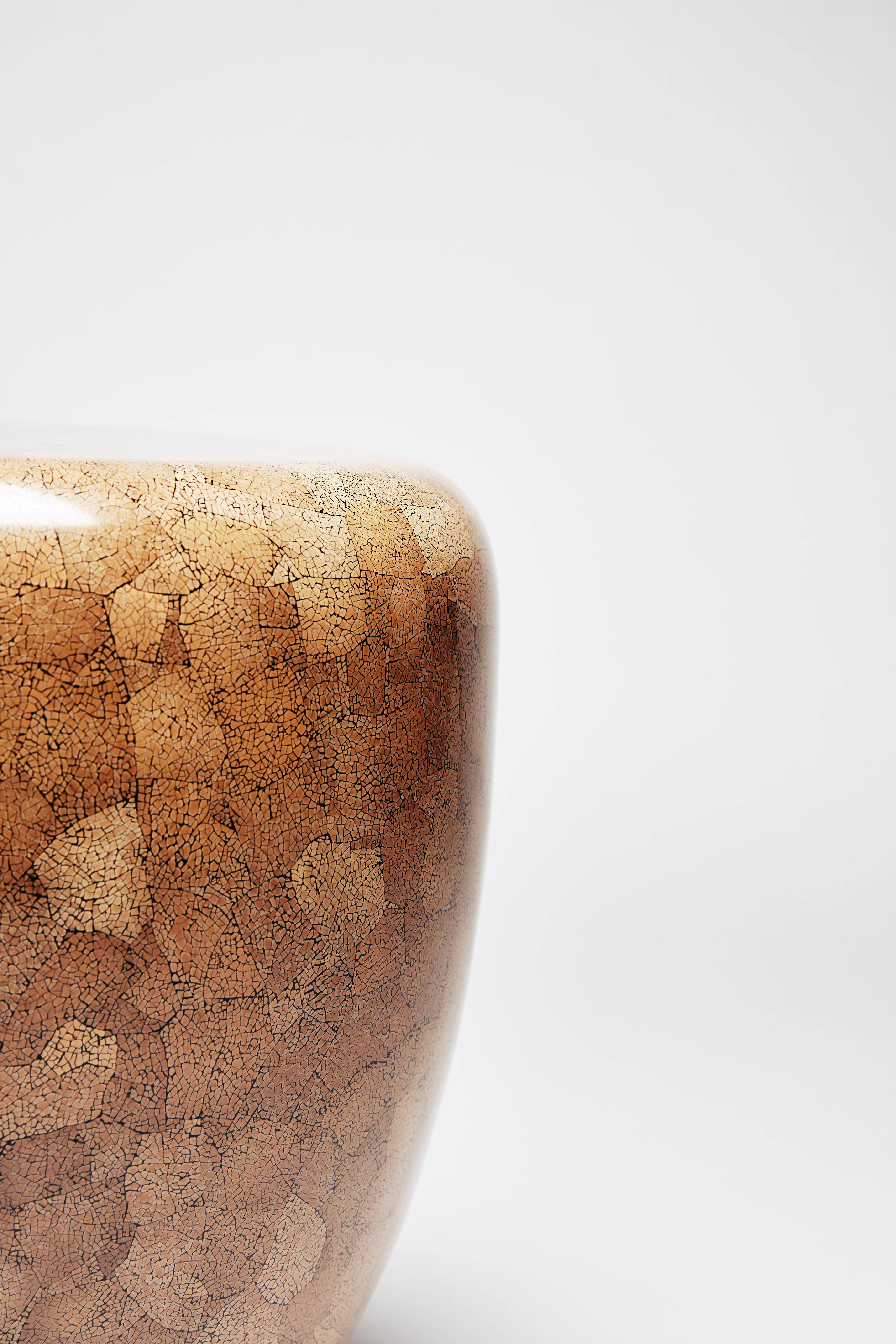 Side Table, Brown Eggshell DOT by Reda Amalou Design, 2016 - Glossy Lacquer In New Condition For Sale In Paris, FR
