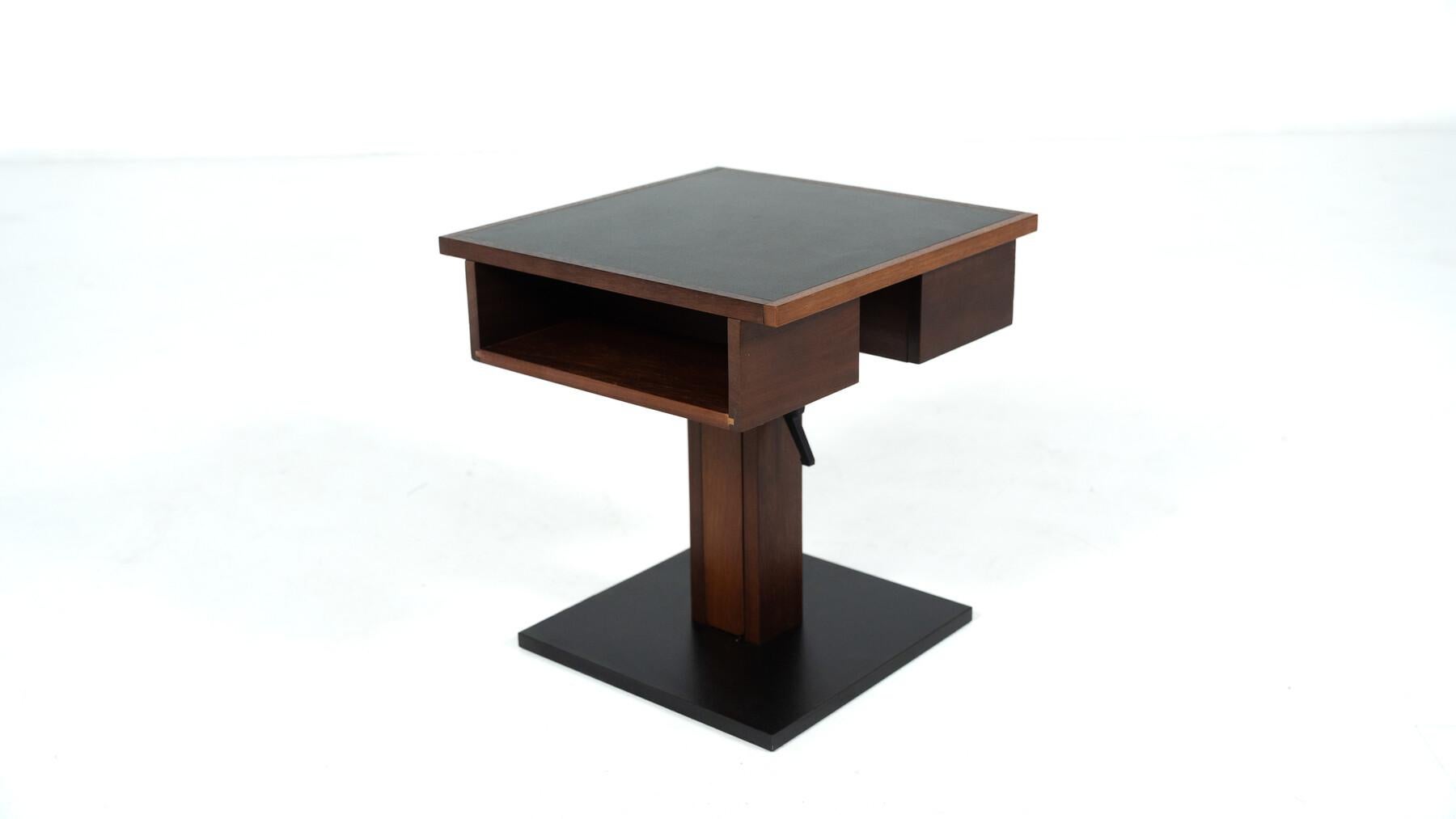 Side table by Bernard Vuarnesson, Adjustable Height, 1980s For Sale 4