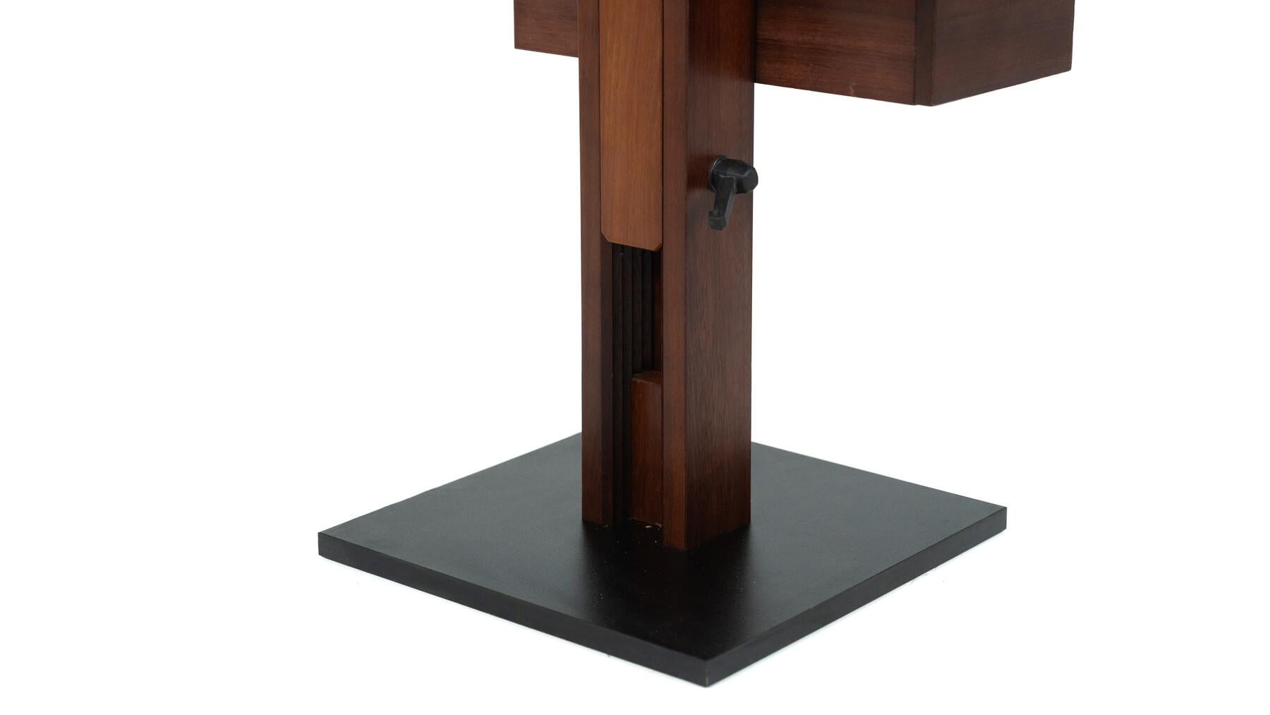 Mid-Century Modern Side table by Bernard Vuarnesson, Adjustable Height, 1980s For Sale