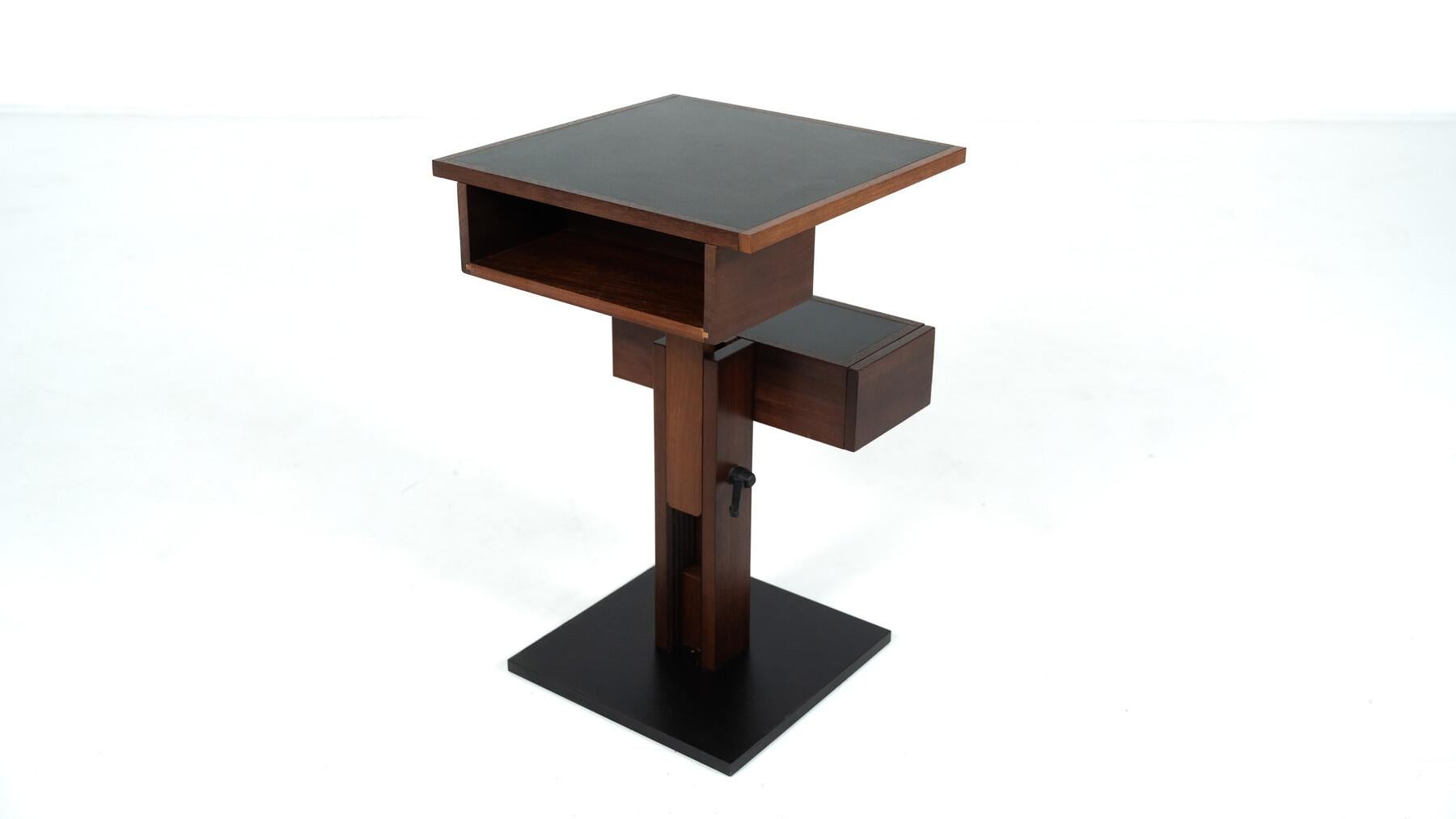 Late 20th Century Side table by Bernard Vuarnesson, Adjustable Height, 1980s For Sale