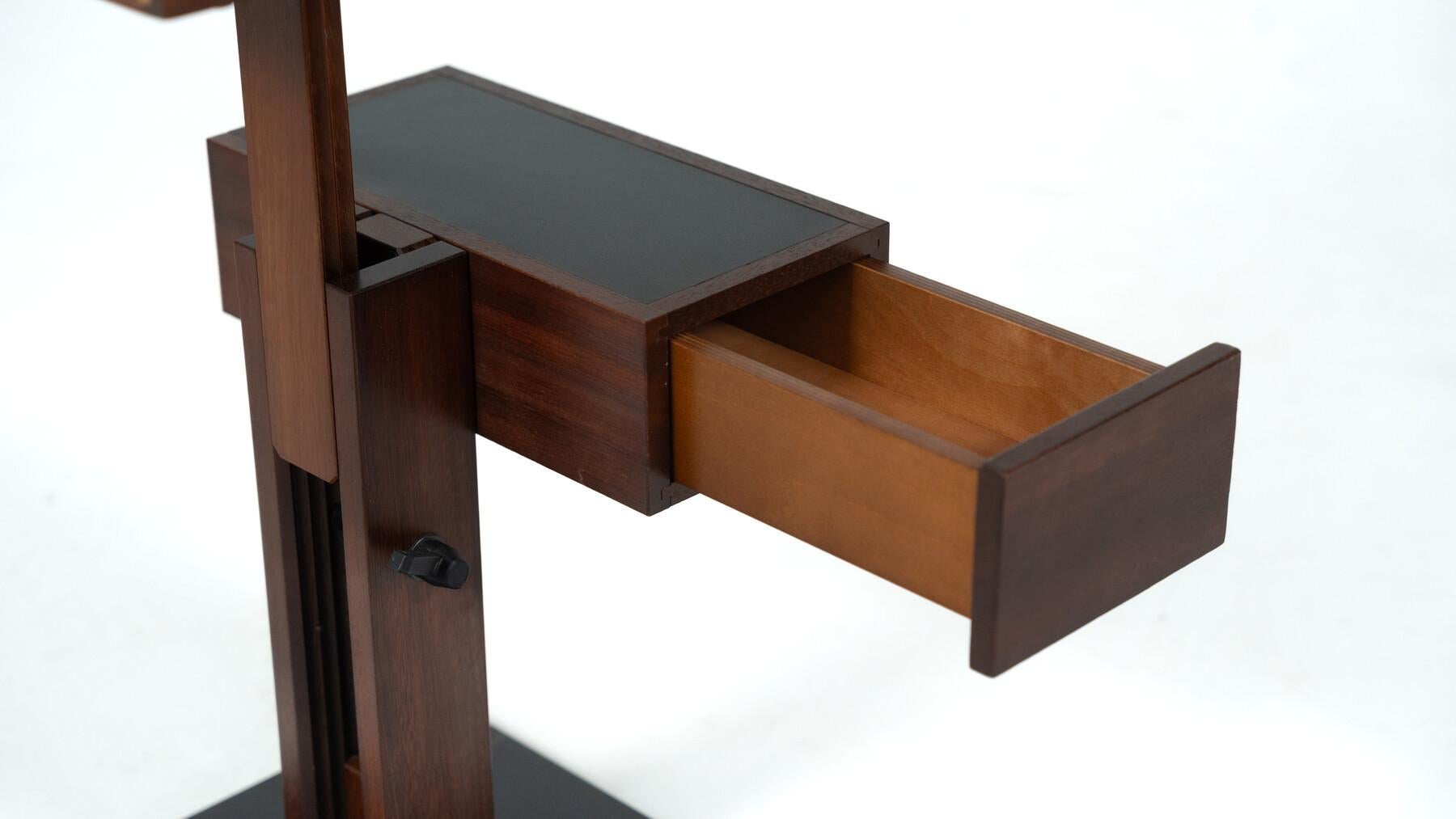 Side table by Bernard Vuarnesson, Adjustable Height, 1980s For Sale 1
