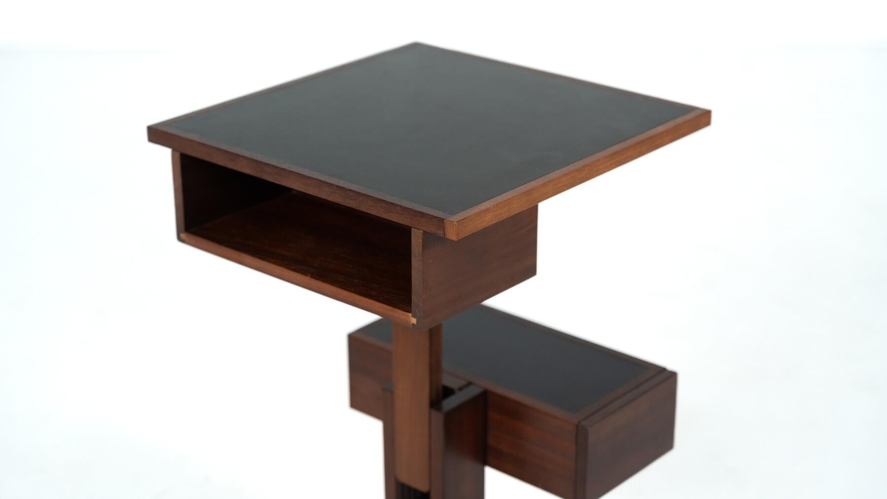 Side table by Bernard Vuarnesson, Adjustable Height, 1980s For Sale 2