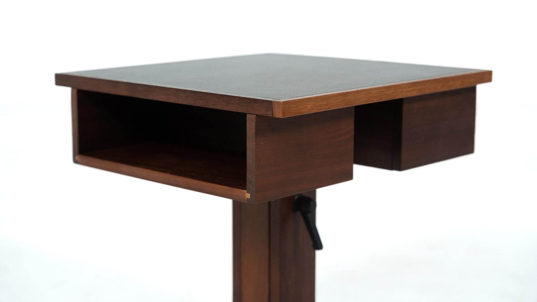 Side table by Bernard Vuarnesson, Adjustable Height, 1980s For Sale 3
