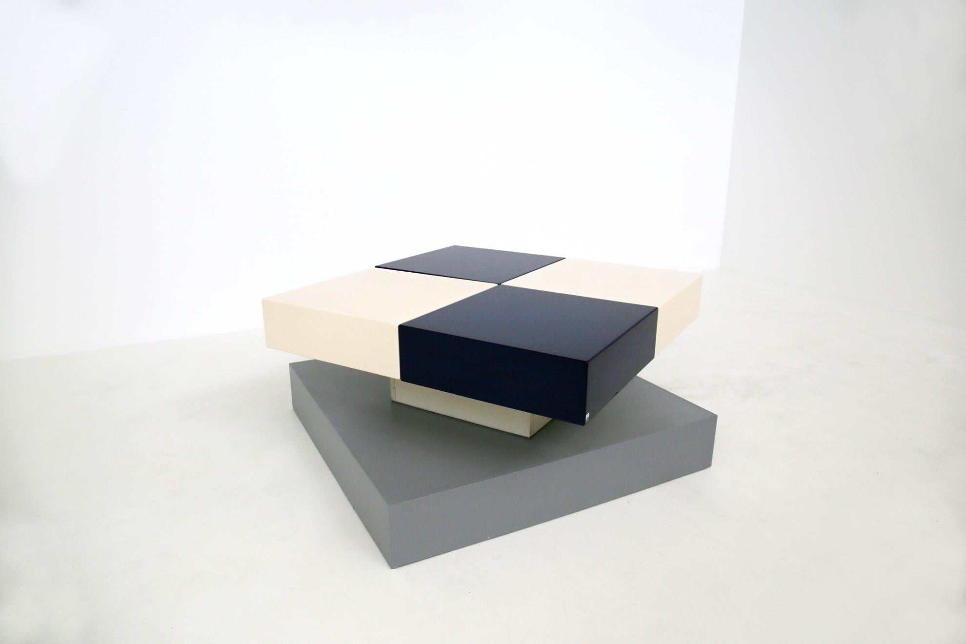 Side Table by Cesare Augusto Nava in White and Blue Lacquered Wood, Certificate 6