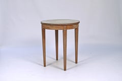 Art Deco Side Table by Comte S.A., Oak & Marble, Argentina, Circa 1930