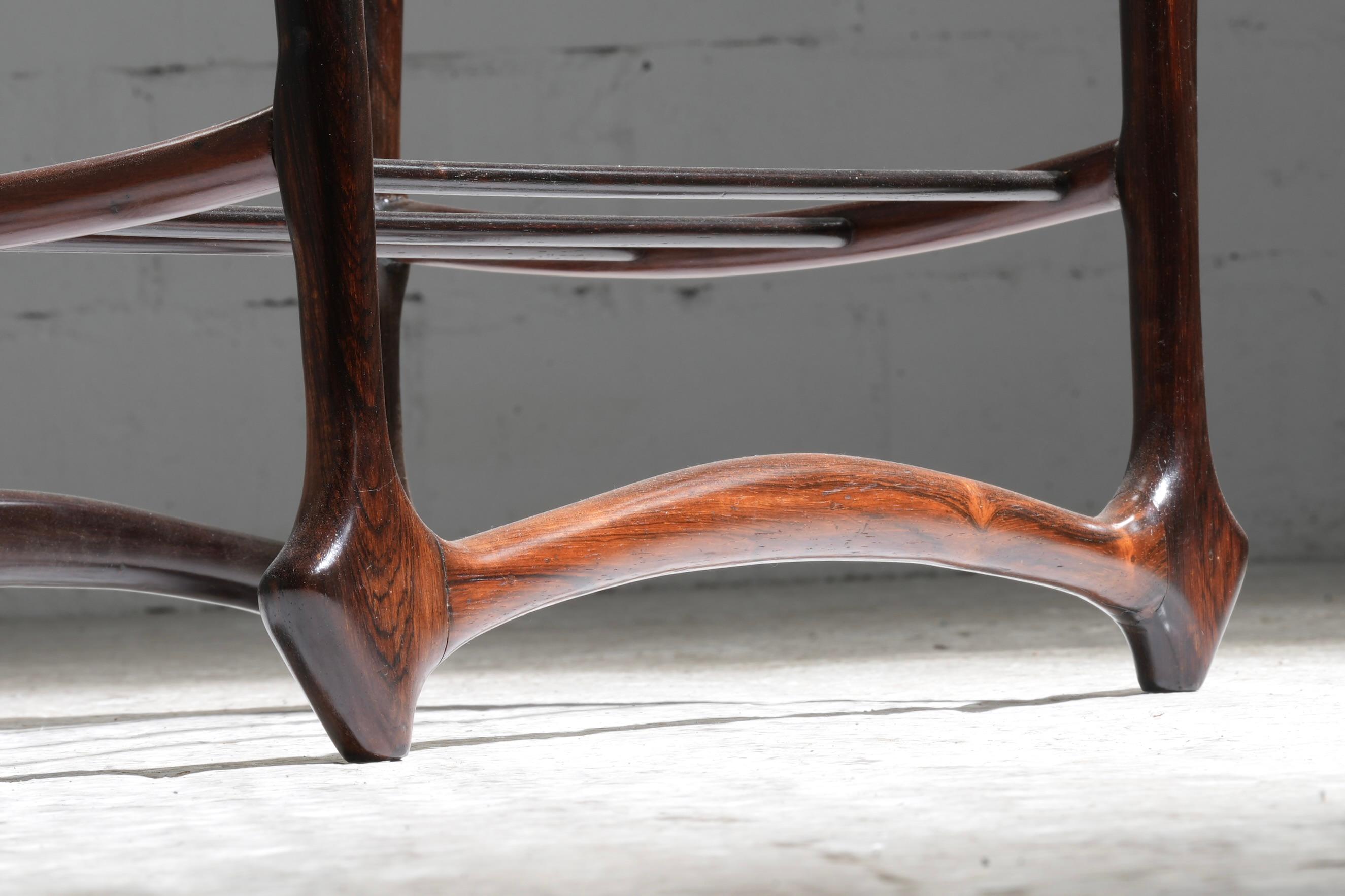 Table d'appoint Giuseppi Scapinelli, en bois et verre, Brésil, années 1950 en vente 5