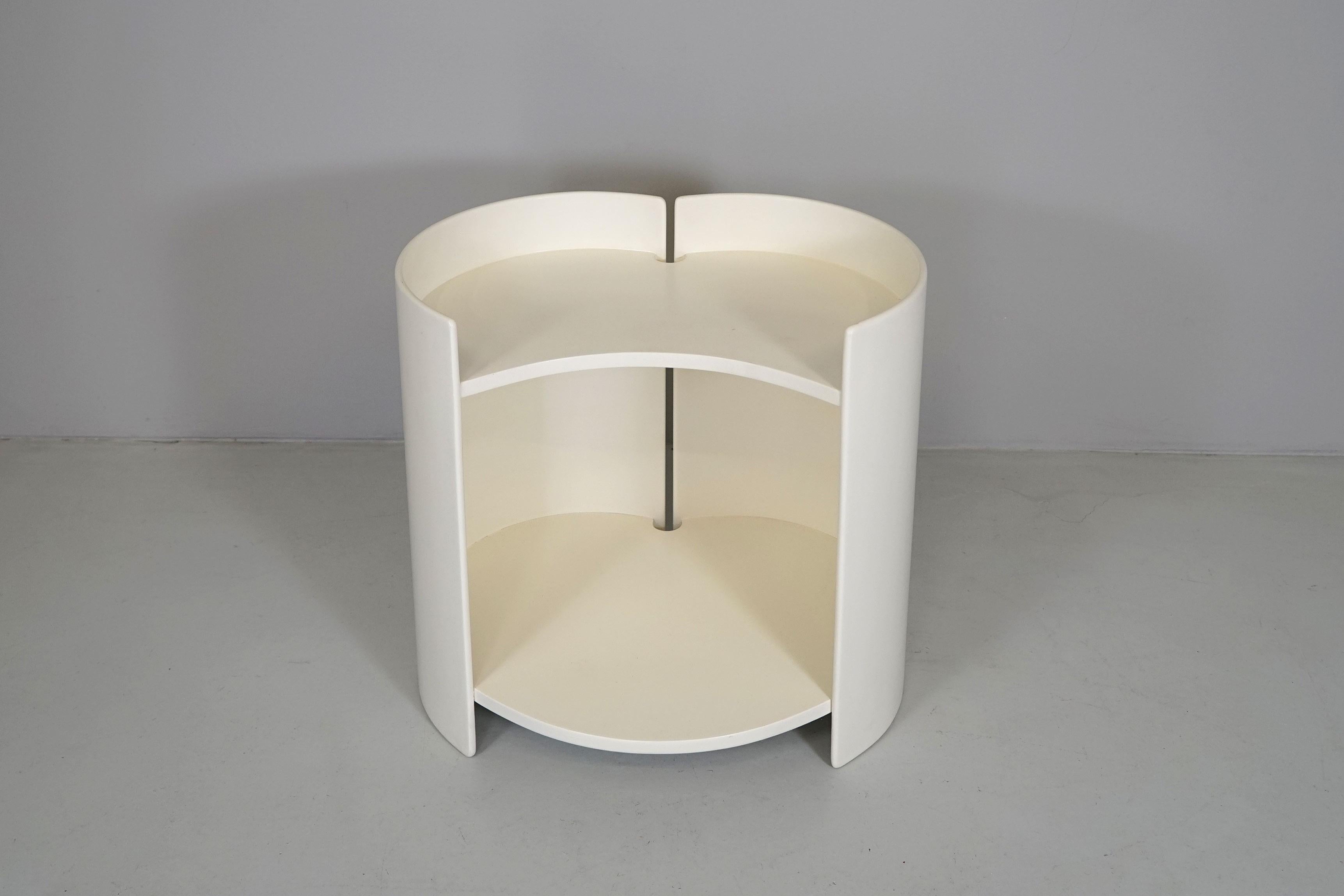 Side table model 'GEA' 
laminated wood, white lacquered 
Dimension / L. 54 cm W. 42 cm H. 52cm
Design / Kazuhide Takahama 1961
Manufacturer Gavina Italy.

Takahama is best known as a furniture and lighting designer, and has produced work for Knoll,