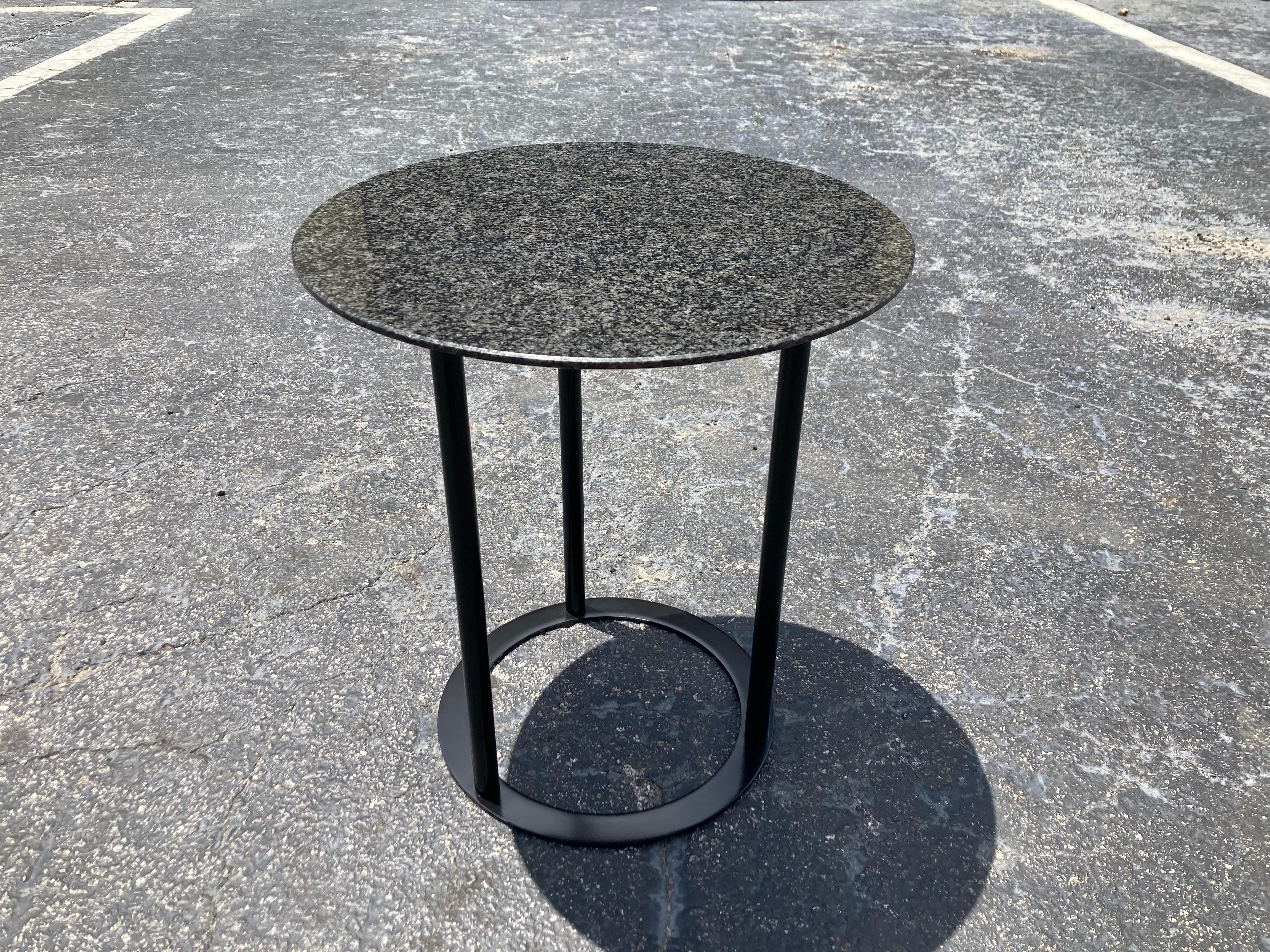 Italian Side Table by Laura Griziotti for Arflex, Iron, Granite For Sale