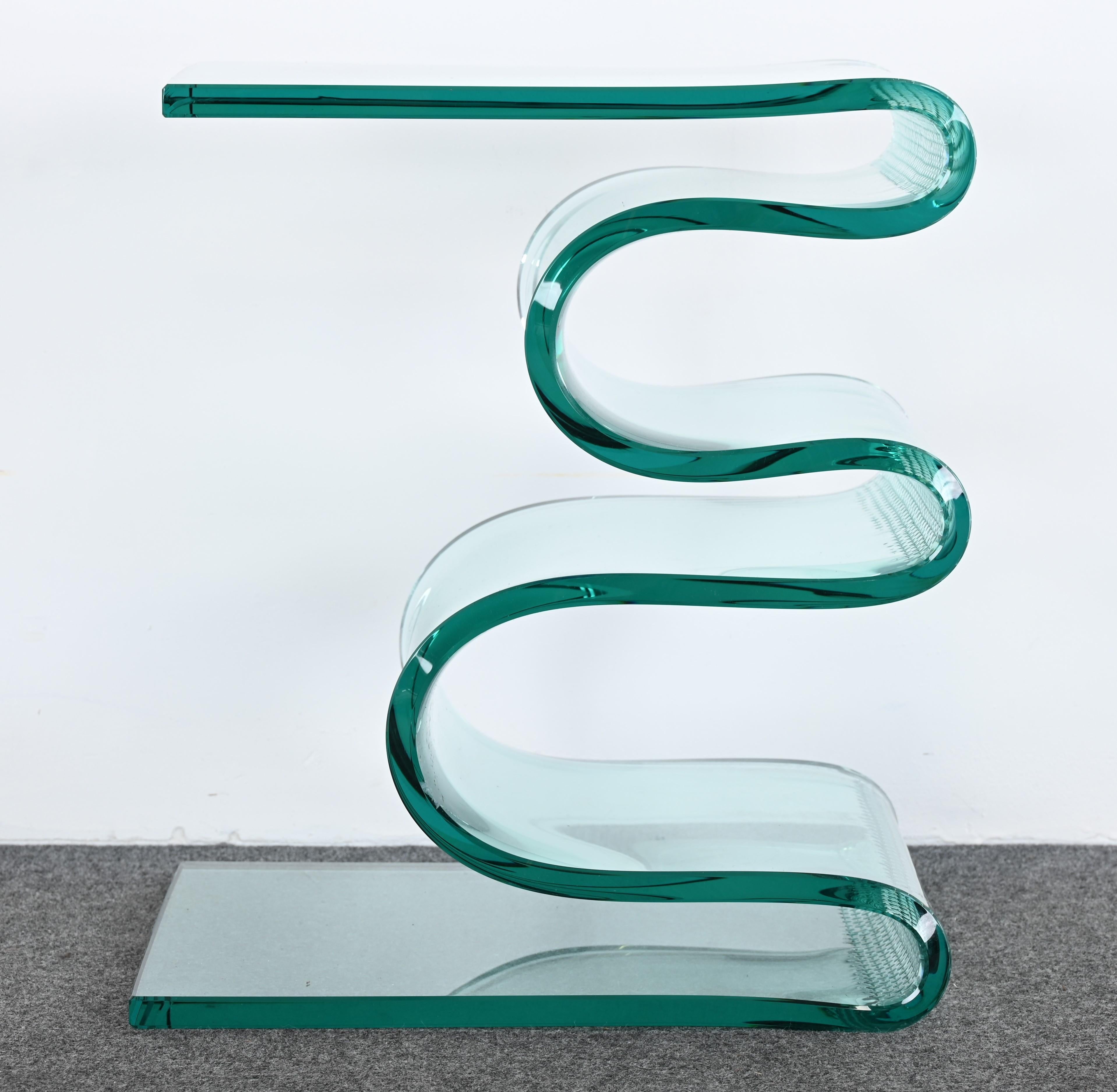Glass Side Table by Laurel Fyfe, Late 20th Century