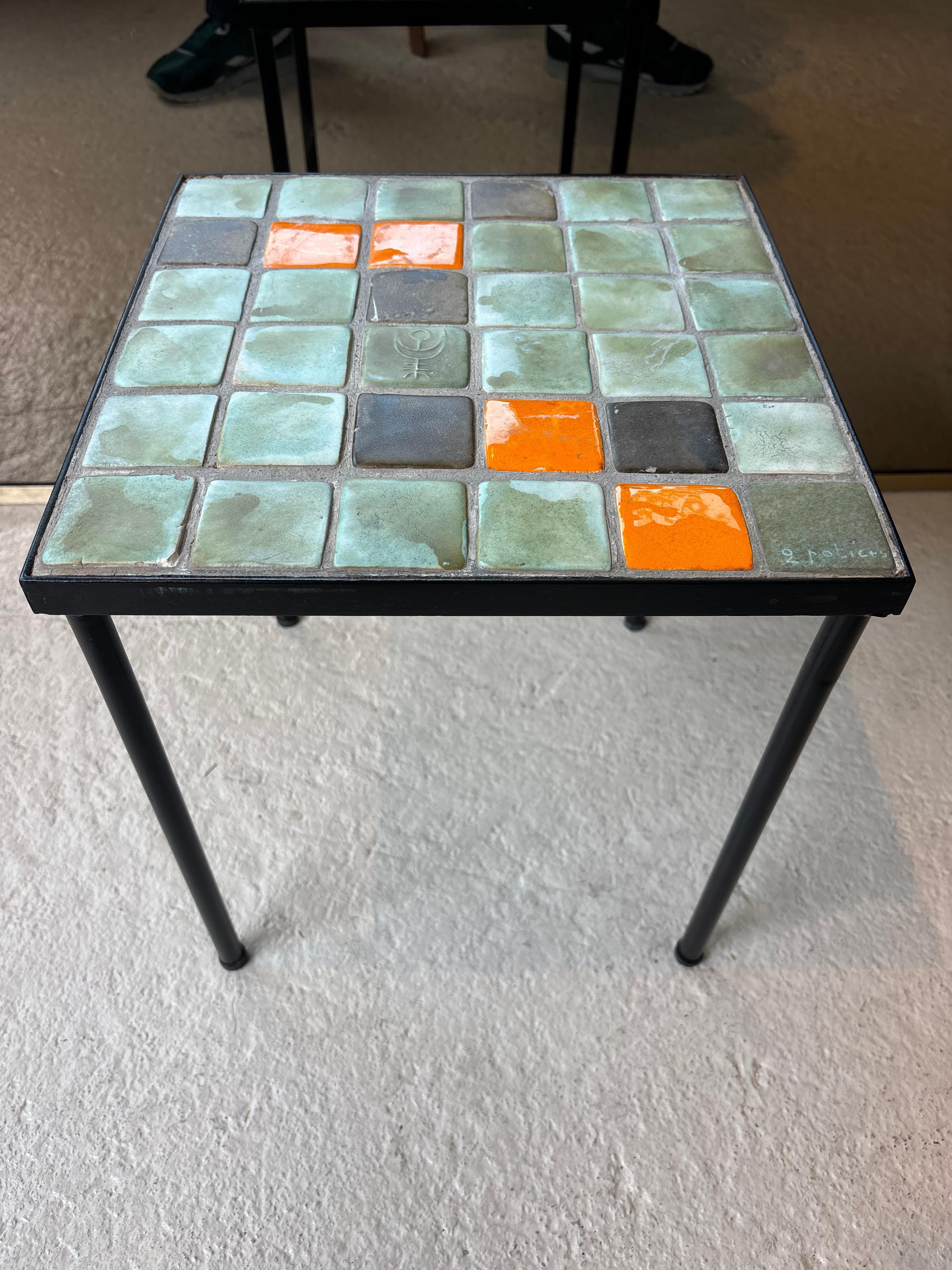 French Side table by les 2 Potiers For Sale