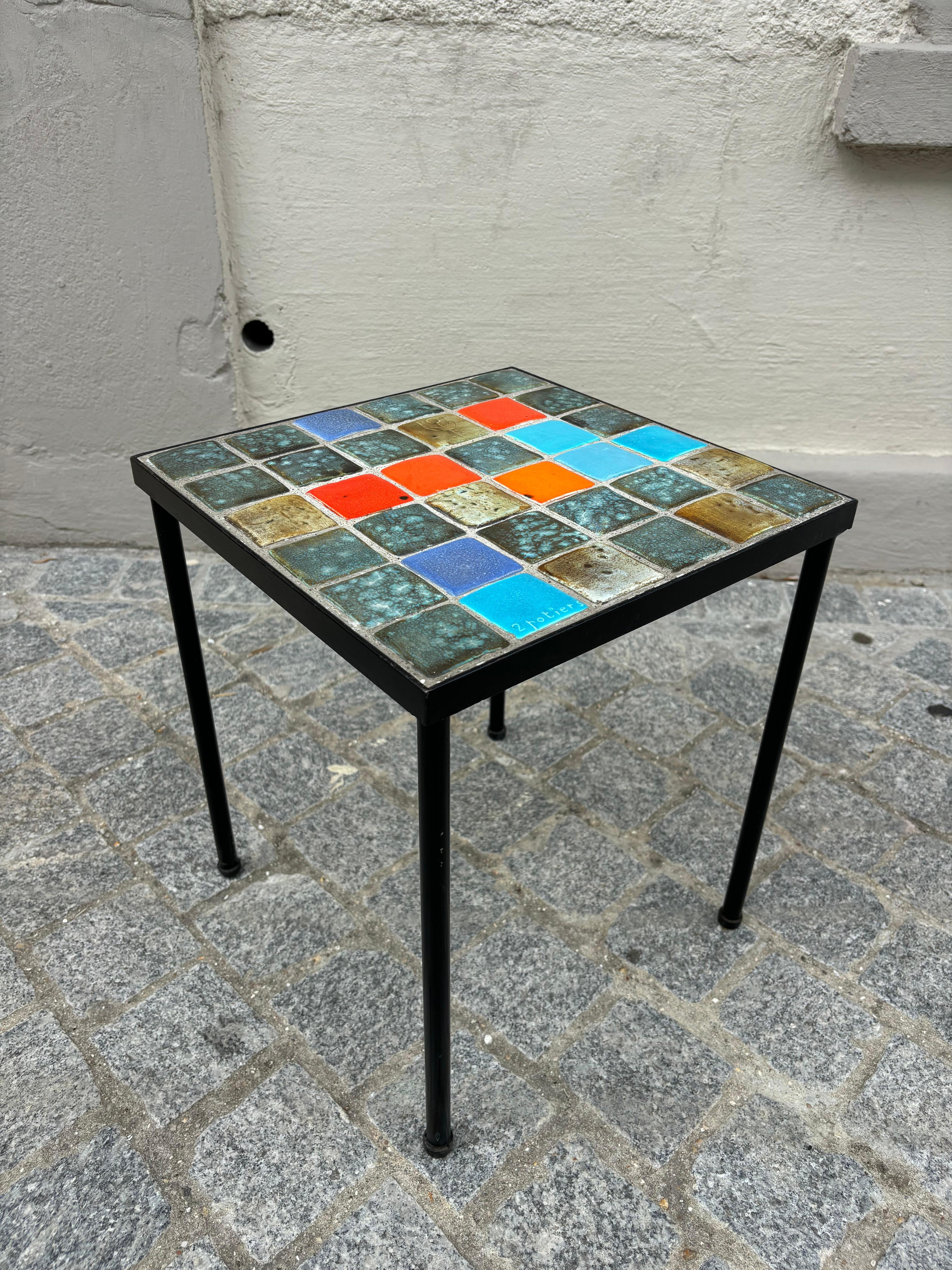 Side table by les 2 Potiers For Sale 1