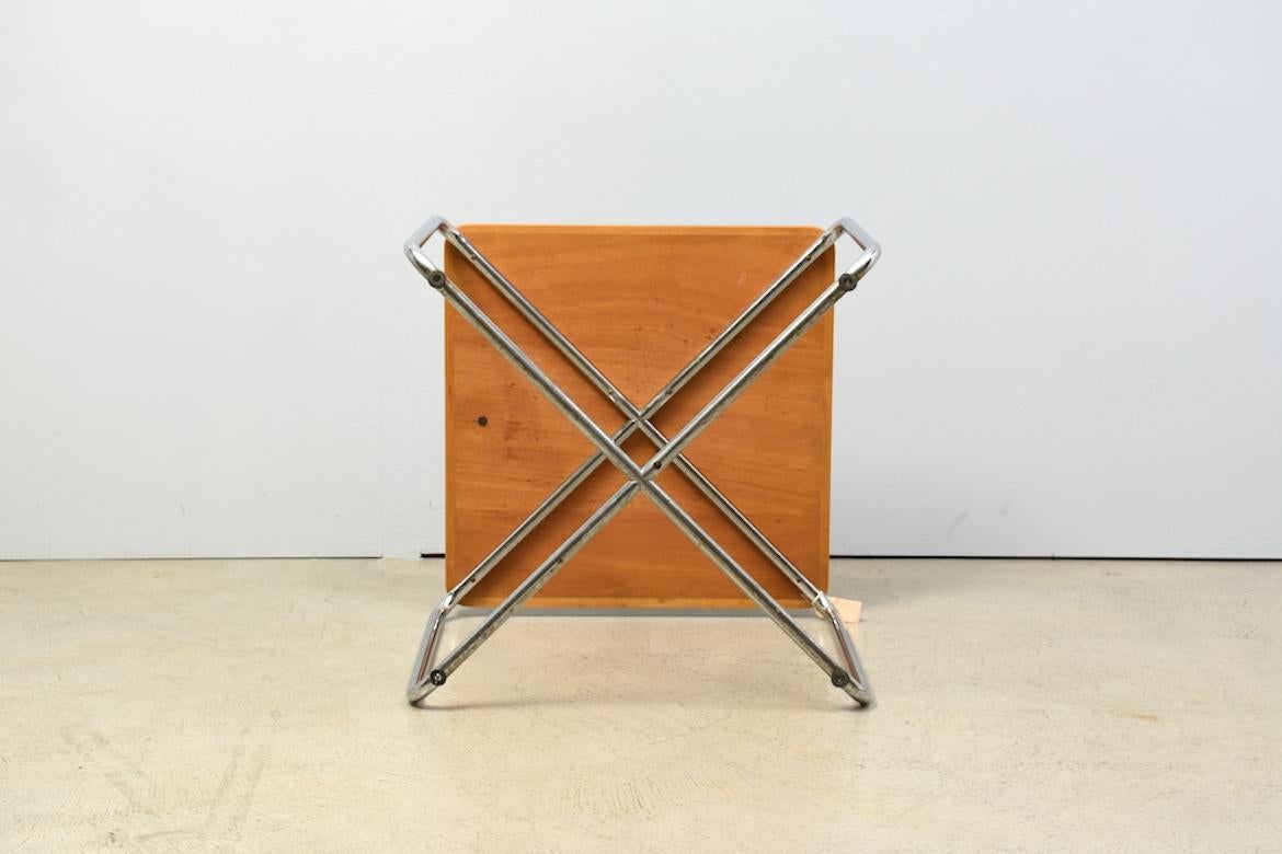 Swiss Side table by Marcel Breuer for Bigla 1930s green linoleum tubular steel For Sale