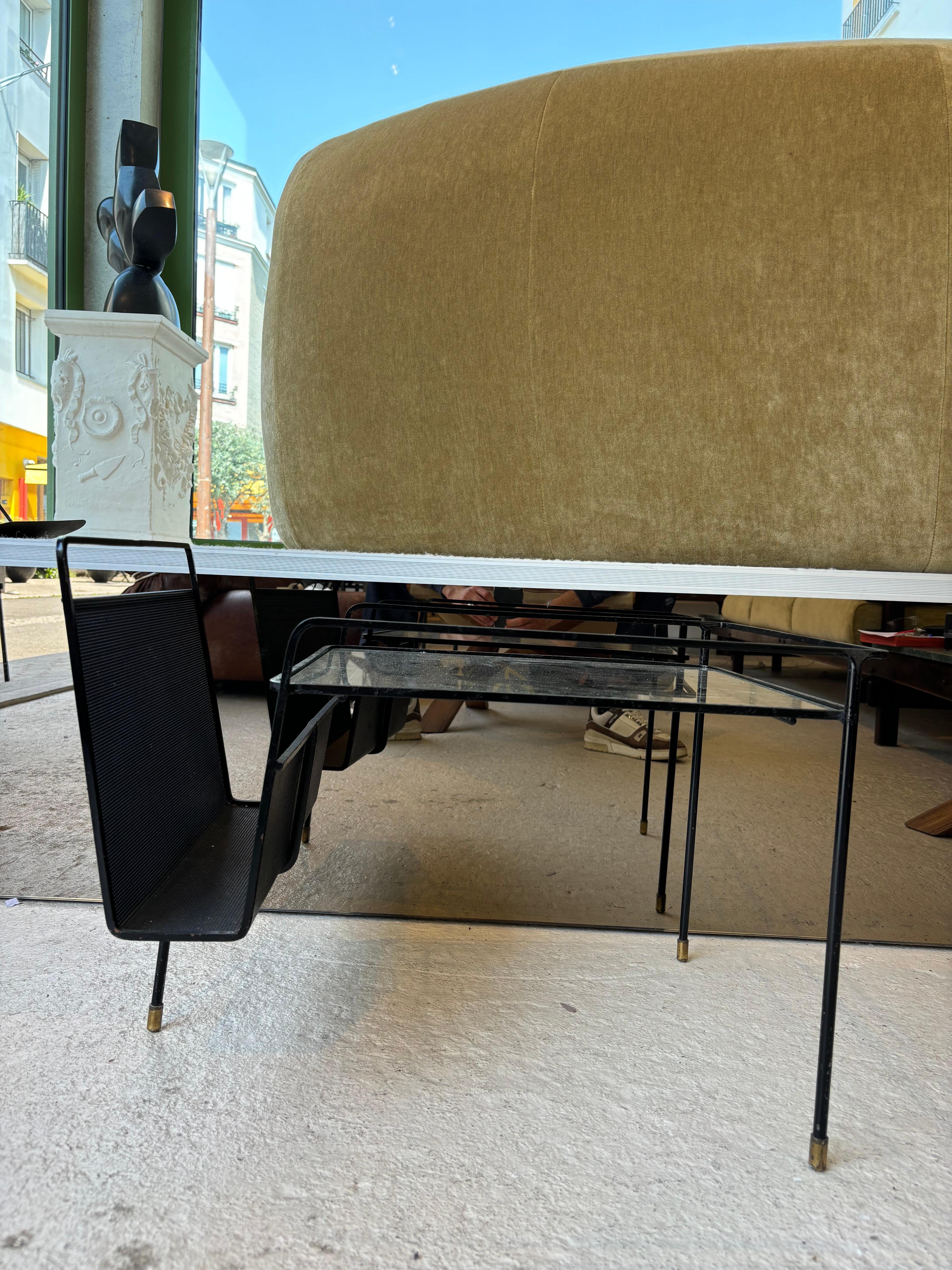 Metal Side table by Mathieu Matégot For Sale