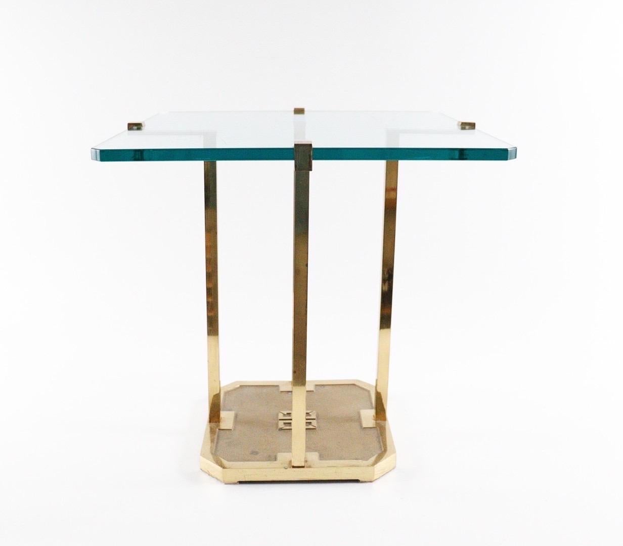 Side Table by Peter Ghyczy for Ghyczy + Co Design, Polished Brass and Glass 1970 For Sale 4