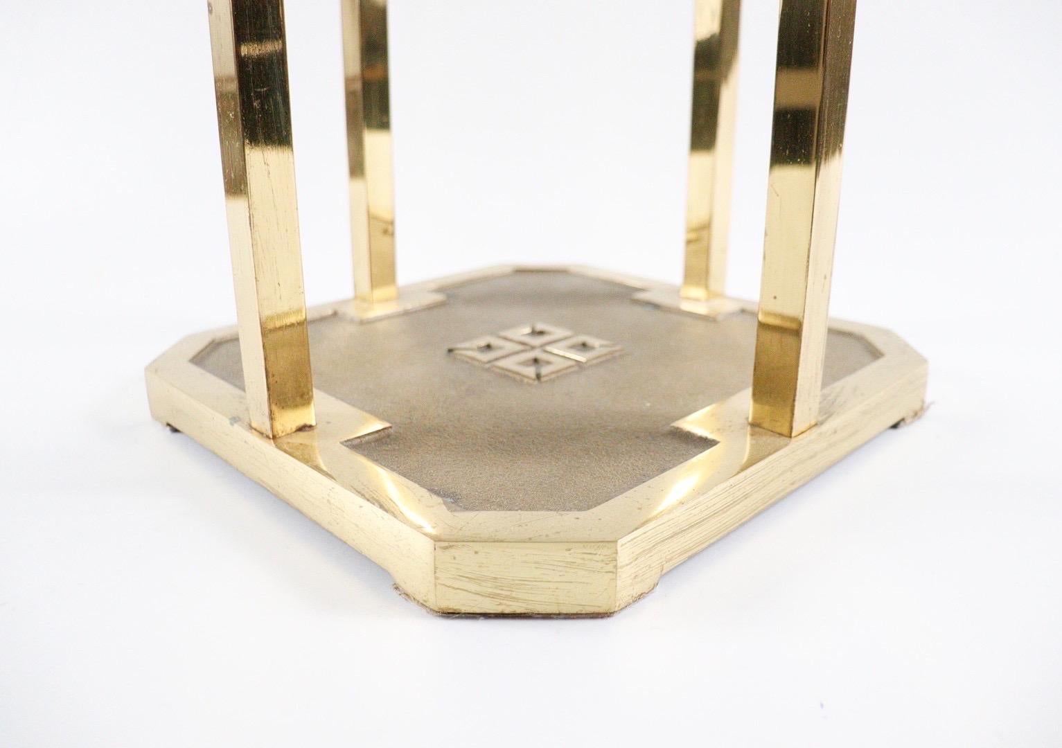Side Table by Peter Ghyczy for Ghyczy + Co Design, Polished Brass and Glass 1970 For Sale 5
