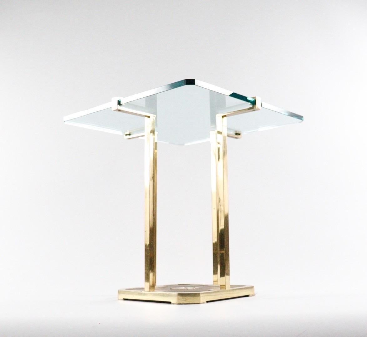 Side Table by Peter Ghyczy for Ghyczy + Co Design, Polished Brass and Glass 1970 For Sale 6