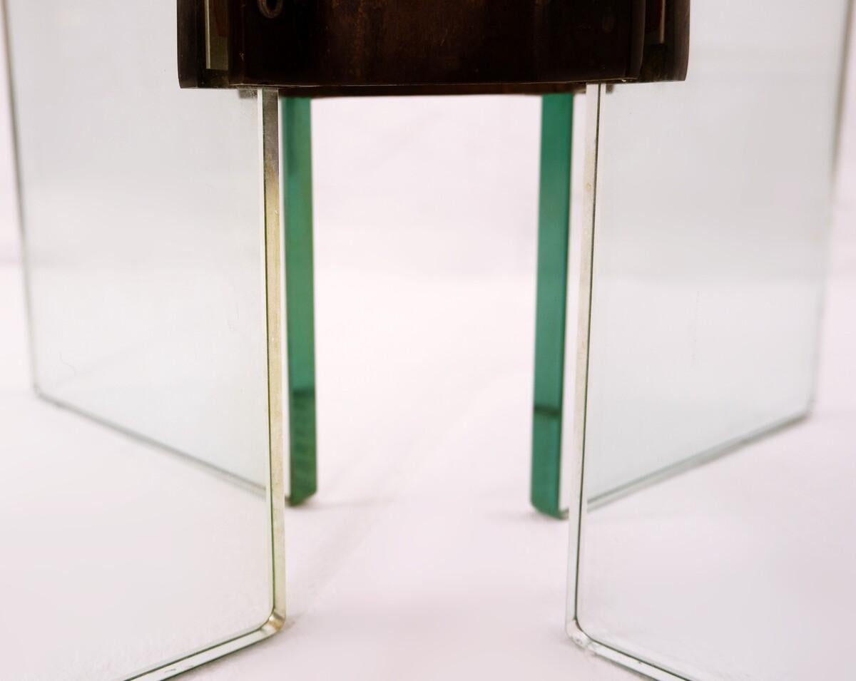 Late 20th Century Side Table by Peter Ghyczy, Glass & Brass, Germany, 1970s