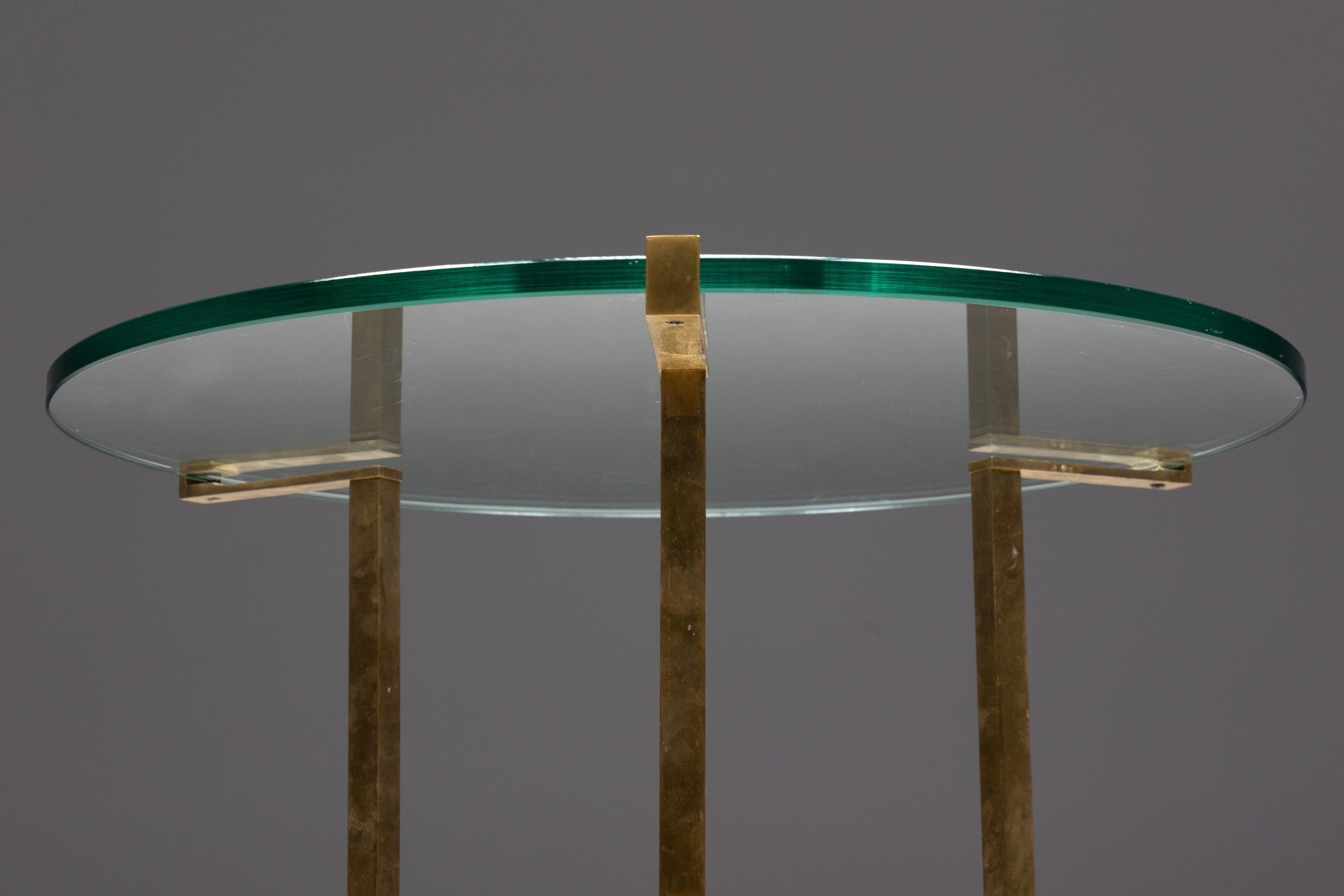 Side Table by Peter Ghyczy in Brass and Glass, Netherlands, 1970s For Sale 5