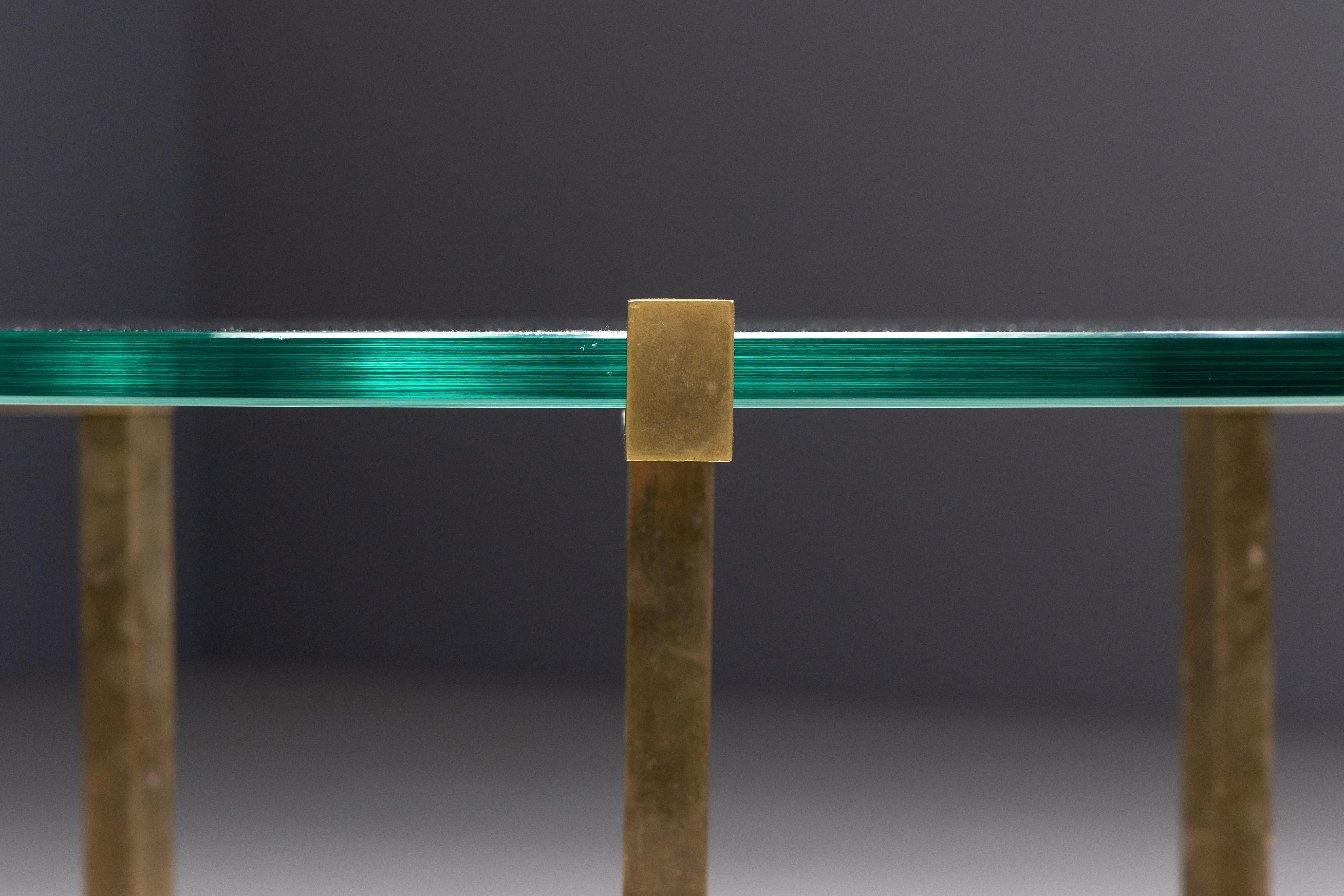 Side Table by Peter Ghyczy in Brass and Glass, Netherlands, 1970s For Sale 3