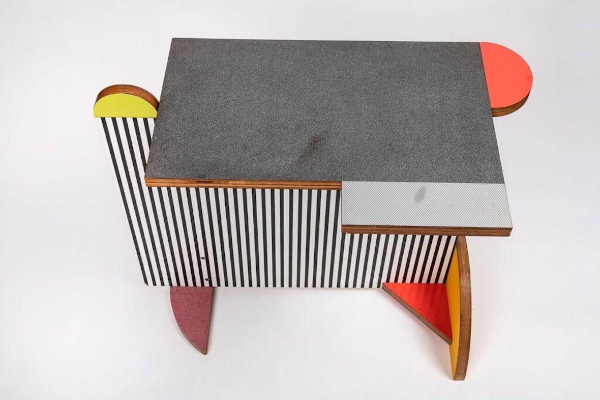 Painted Side Table by Peter Shire