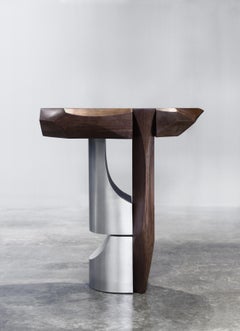 Beistelltisch von Todomuta Studio, Klein, amerikanischer Nussbaum, Aluminium, Braun und Silber