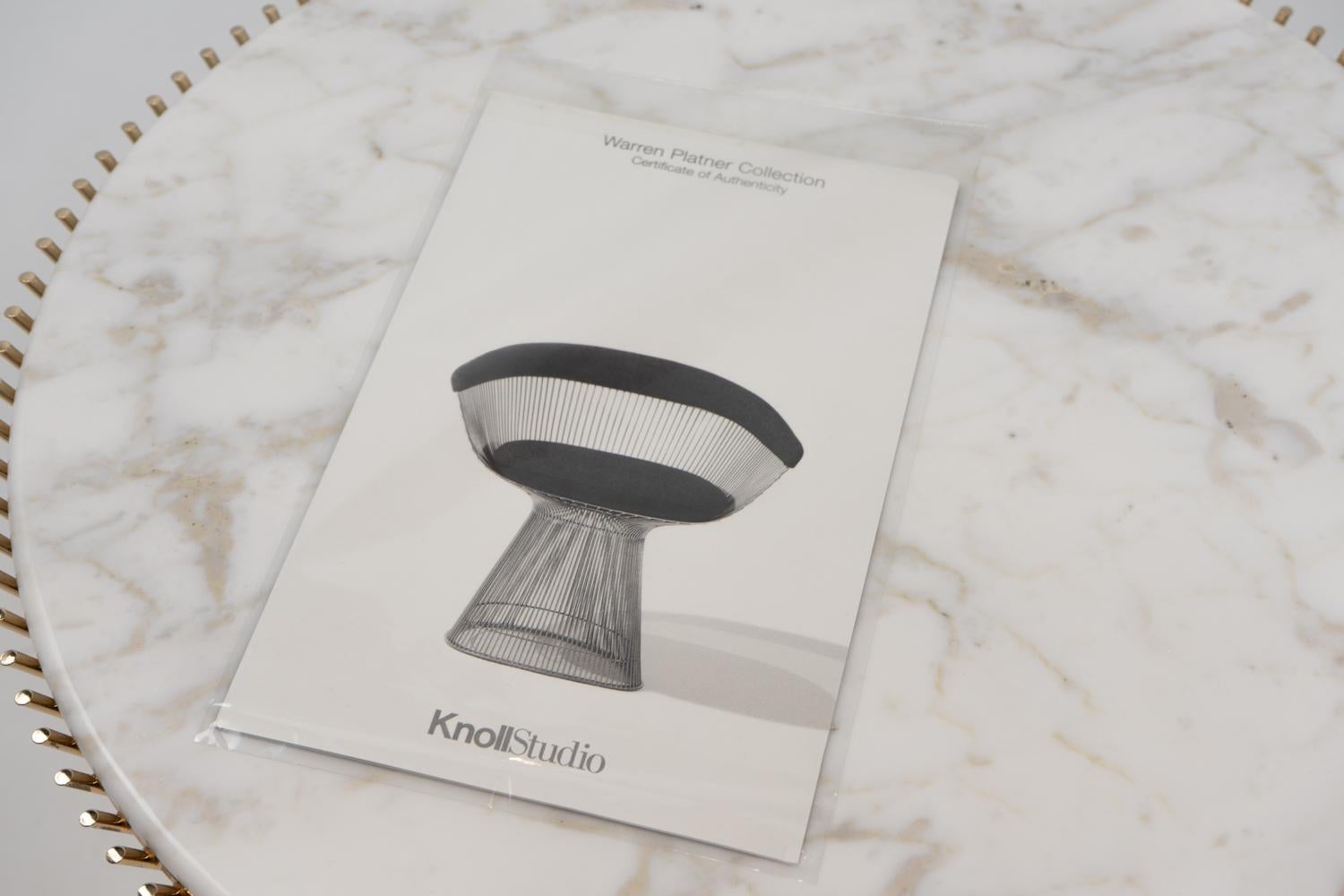 Side Table by Warren Platner for Knoll Int, calacatta marble top 18k Gold plated in vendita 3