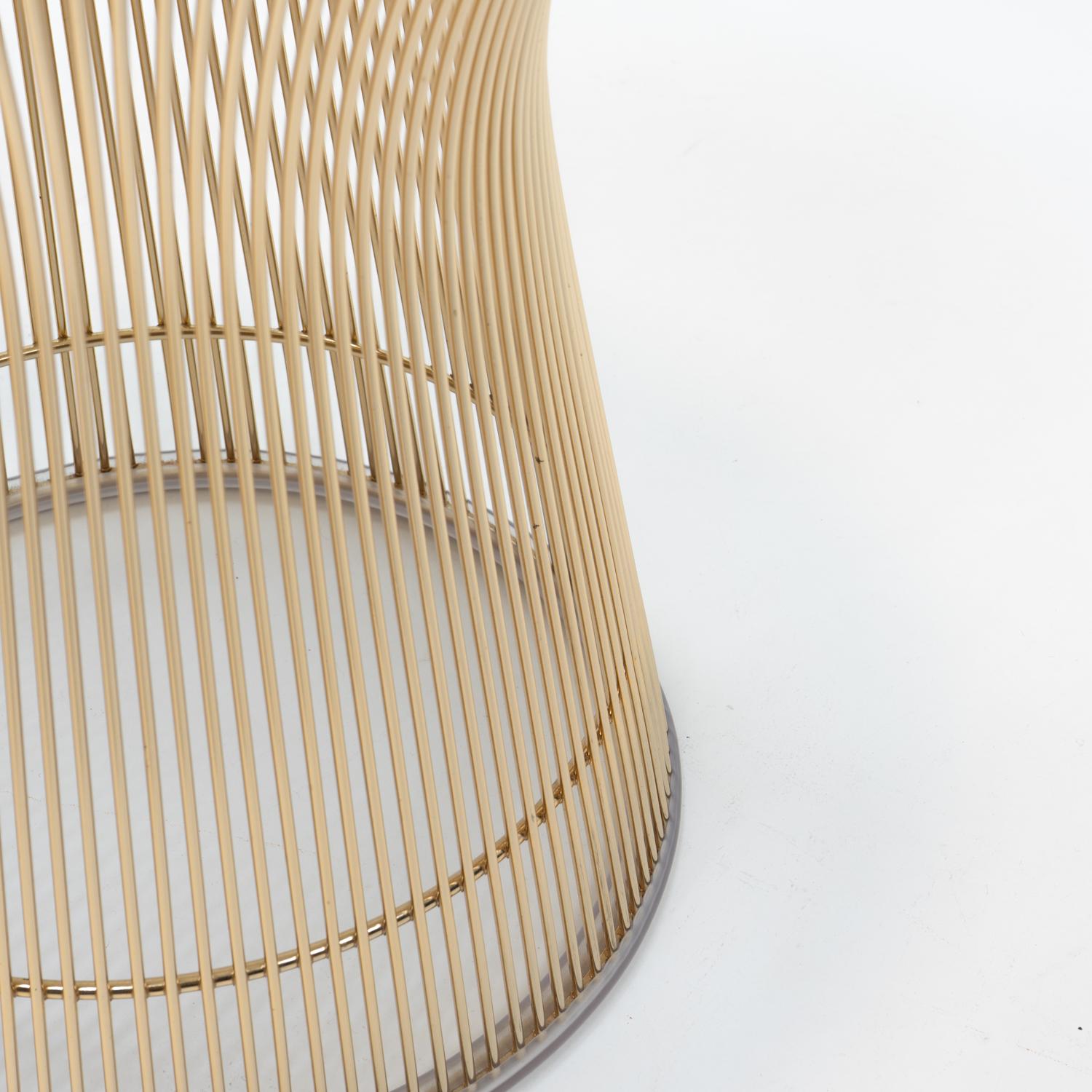 XXI secolo e contemporaneo Side Table by Warren Platner for Knoll Int, calacatta marble top 18k Gold plated in vendita