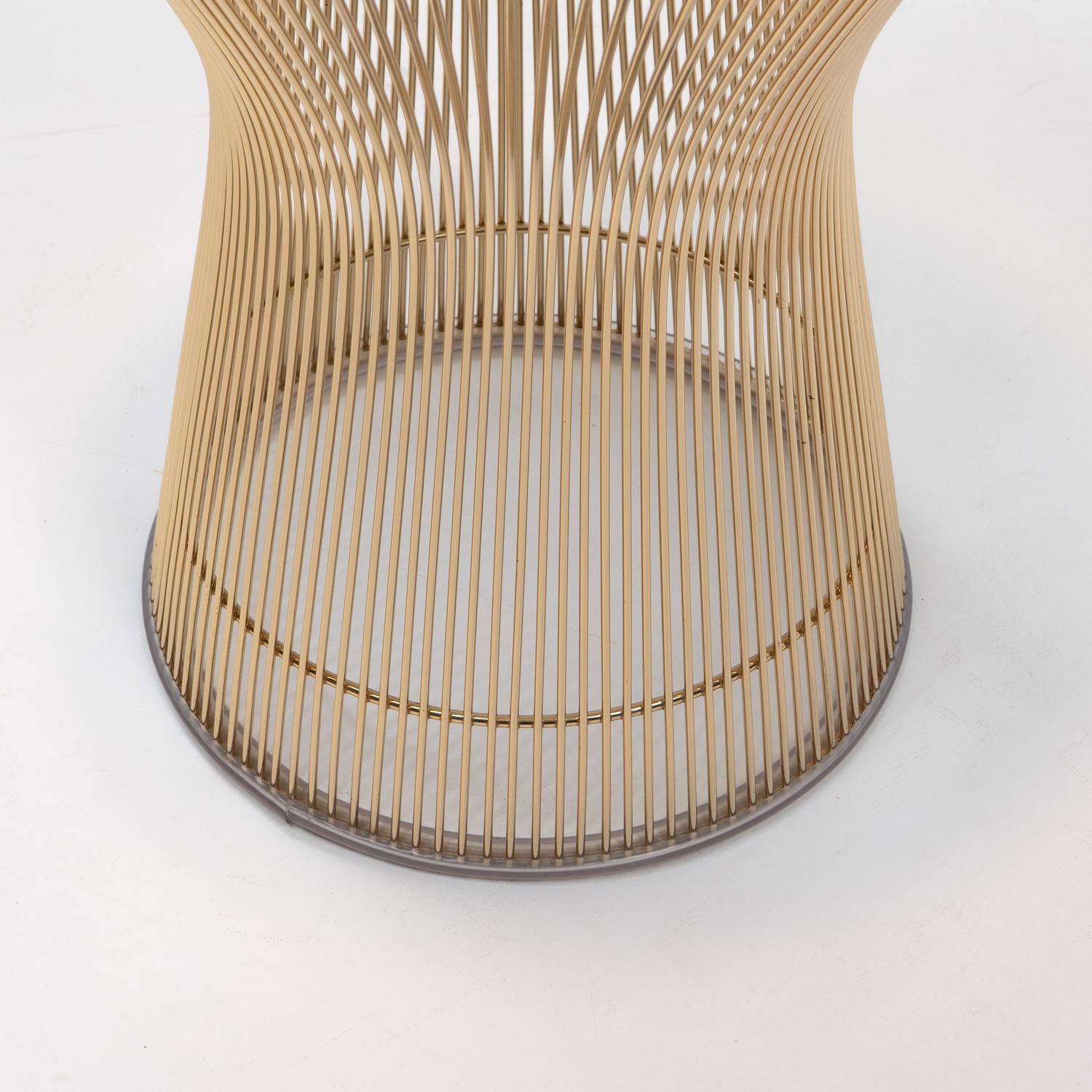 Placcato oro Side Table by Warren Platner for Knoll Int, calacatta marble top 18k Gold plated in vendita