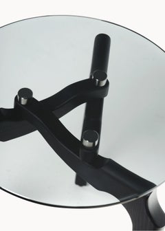 Side table "Carlina" by Oscar Tusquets, contemporary design, smoked glass, ash