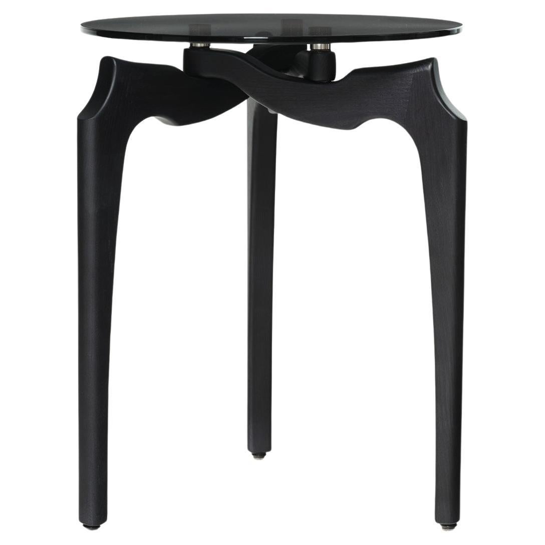 Side table "Carlina" by Oscar Tusquets, contemporary design, smoked glass, ash  For Sale