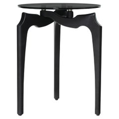 Side table "Carlina" by Oscar Tusquets, contemporary design, smoked glass, ash 