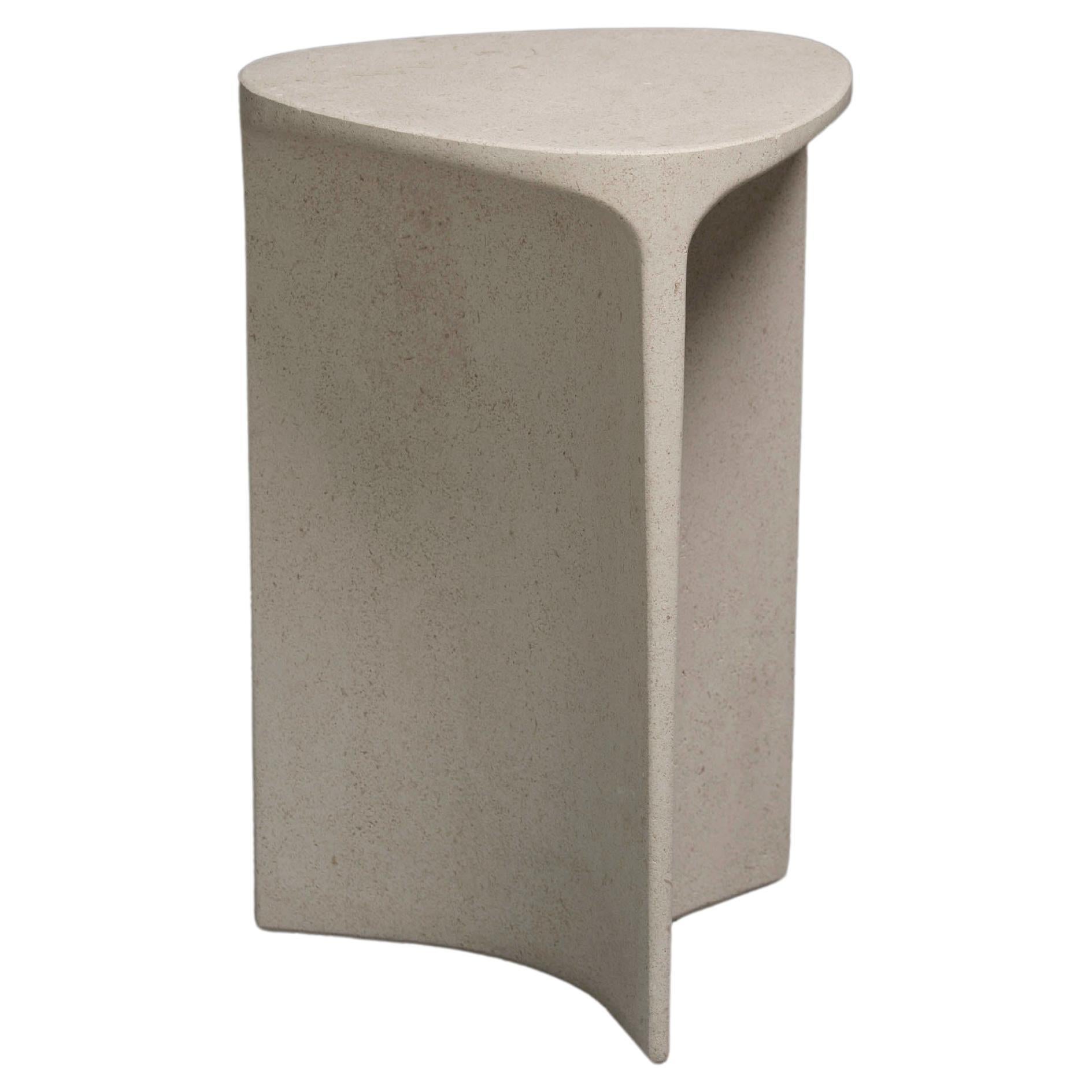 Side table Carv Tall in Chauvigny stone by Daniel Fintzi for Formar For Sale