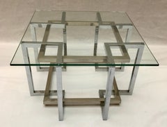 Side Table Chrome and Brass, Willy Rizzo, 1970