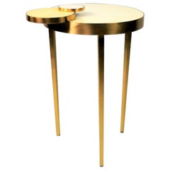Side Table CIRCULO in Rock Crystal and Brass by Ginger Brown