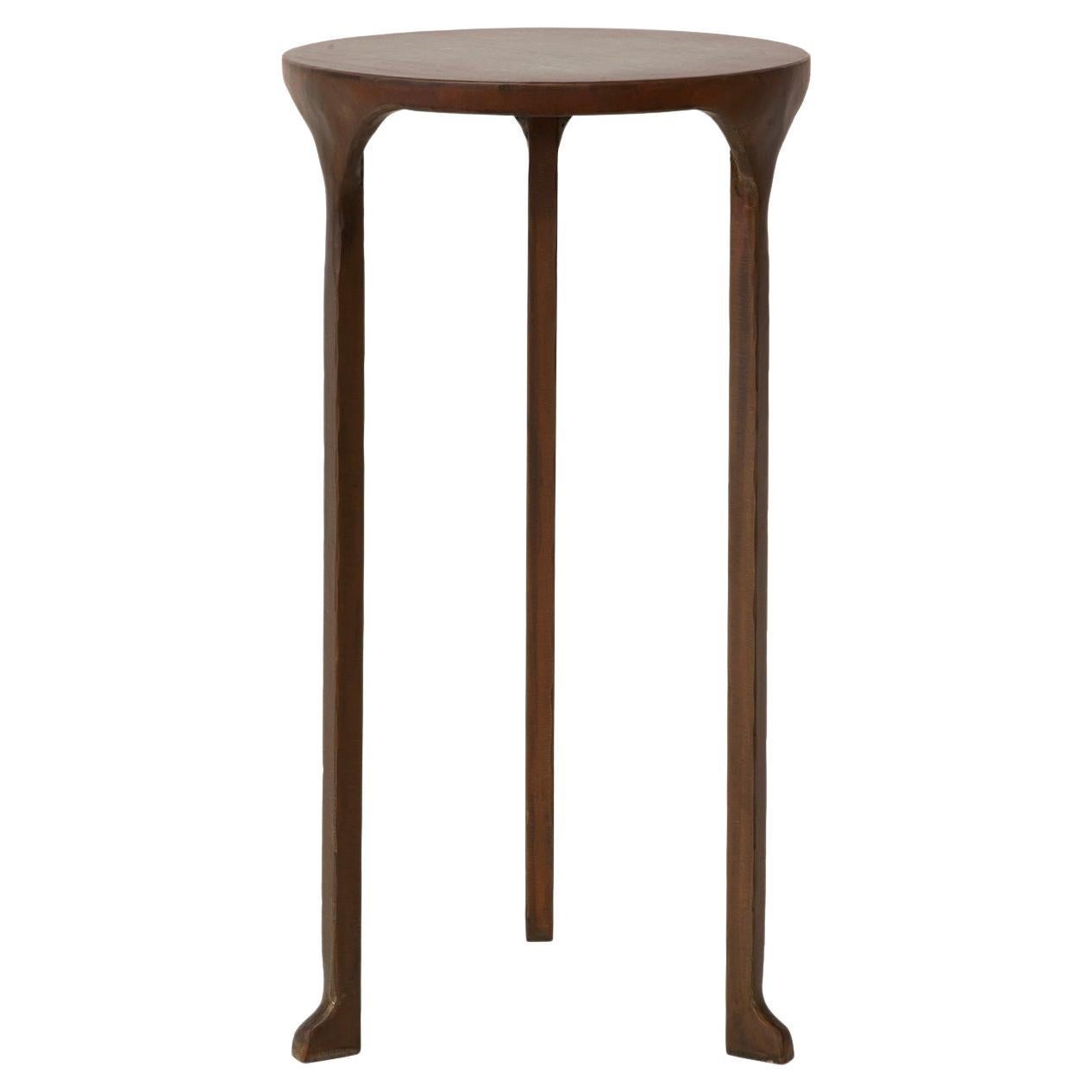 Side Table Classic Modern Bronze Steel Minimalist Hand-Shaped Contemporary