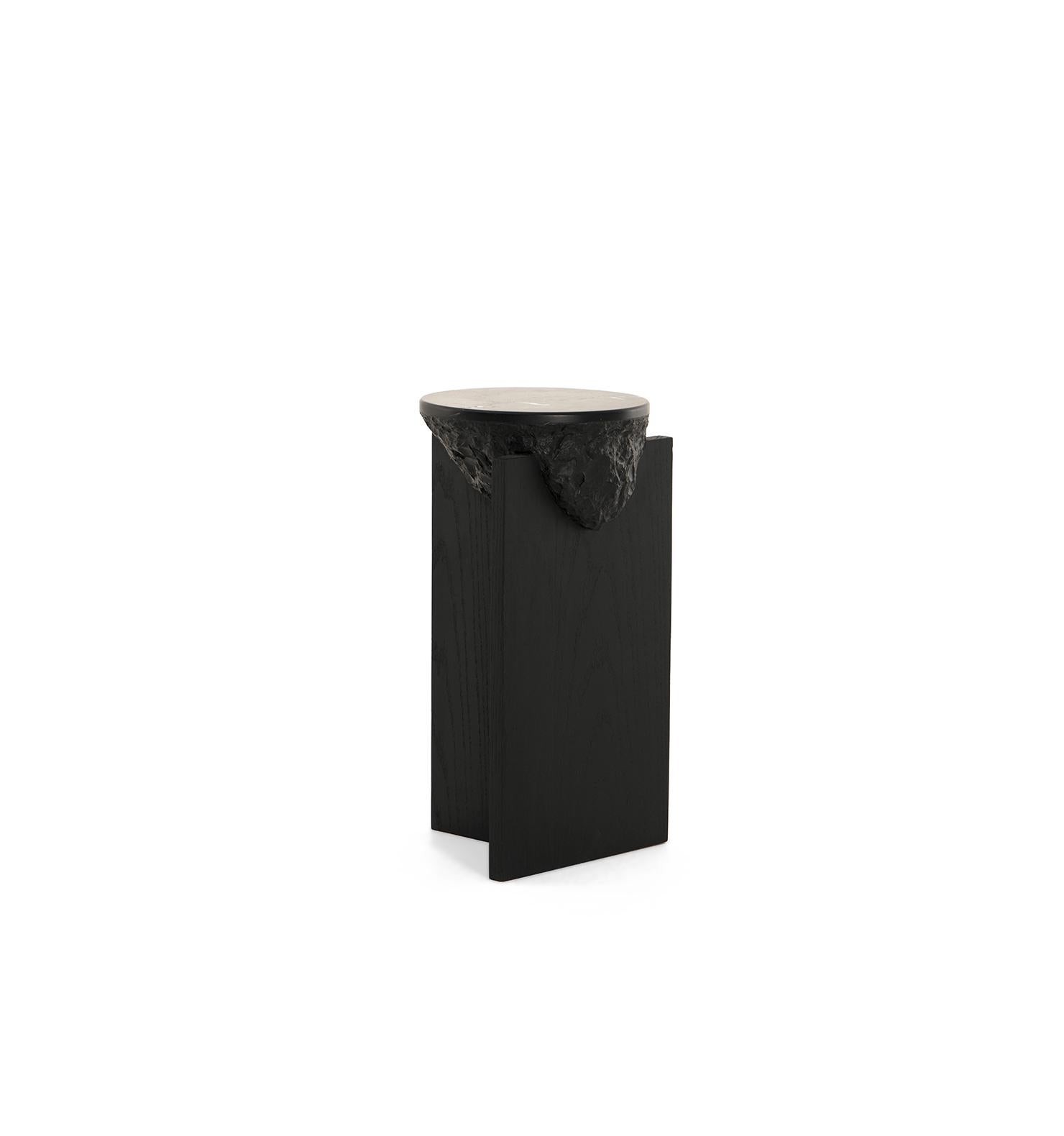 Wood Side Table COROT, Mexican Contemporary Side Table by Emiliano Molina for Cuchara For Sale