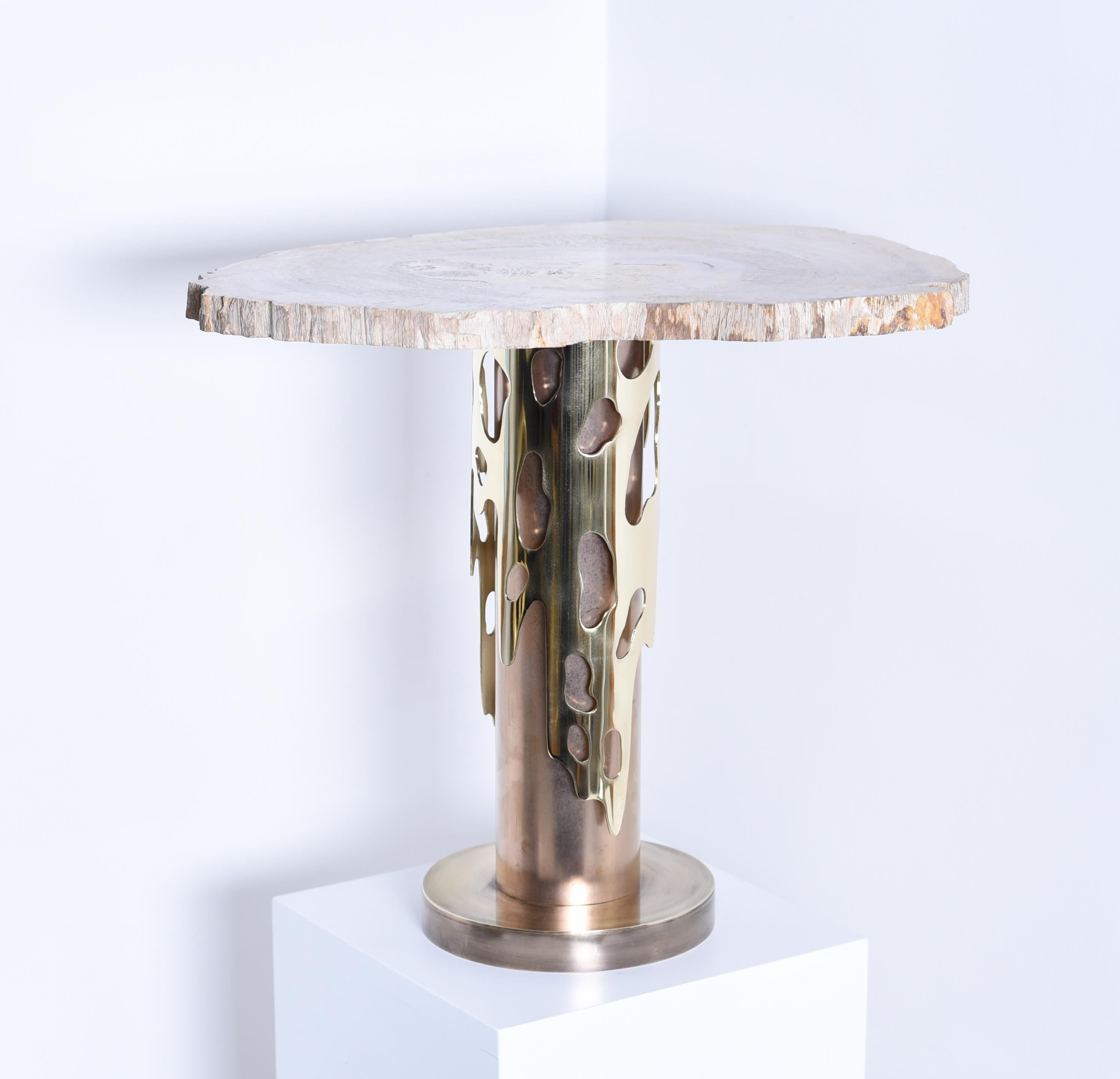 Hand-Crafted Side Table Dedale by Arriau For Sale