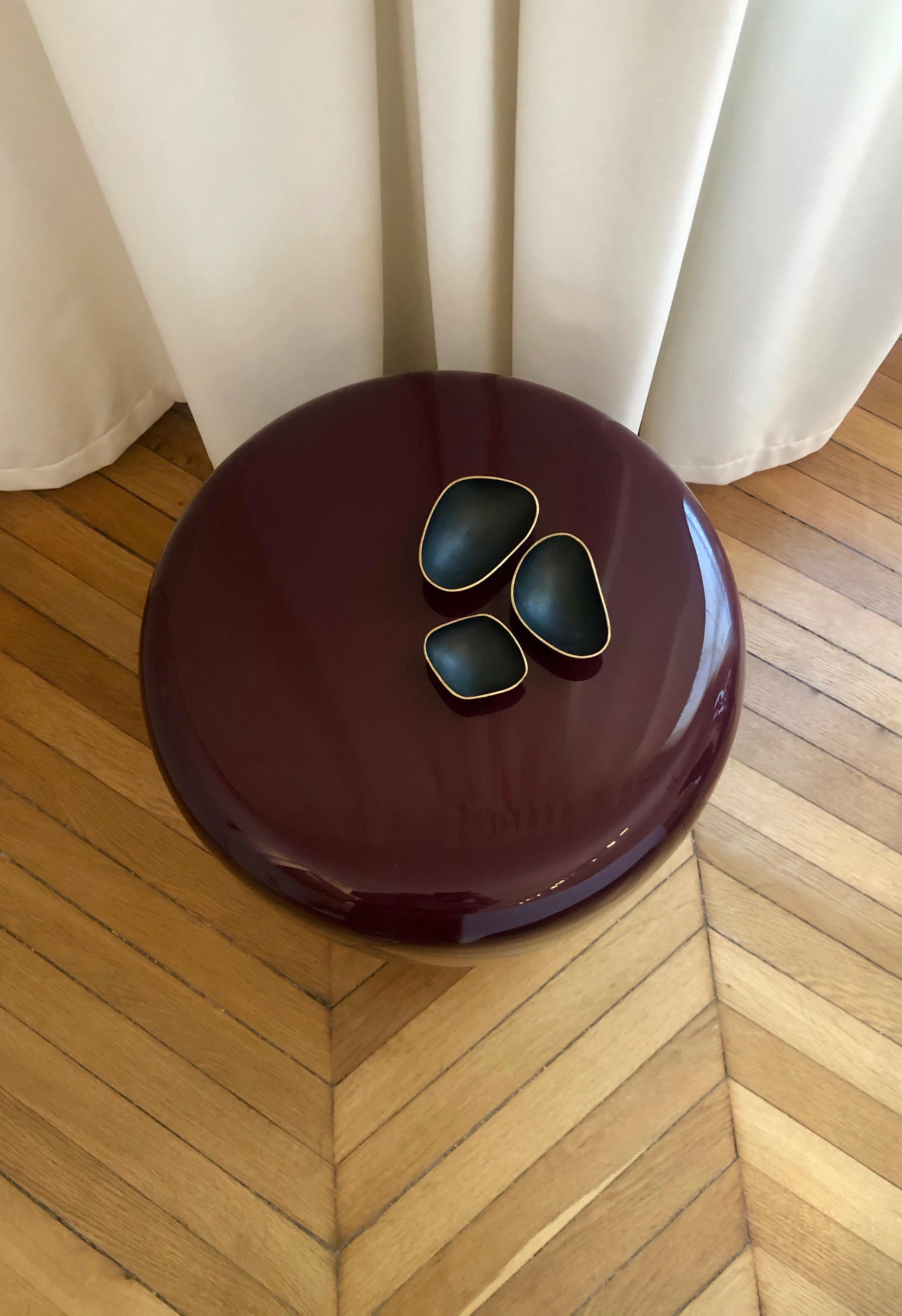 Side Table, Deep Garnet DOT by Reda Amalou, 2018 - Glossy or matt lacquer For Sale 10