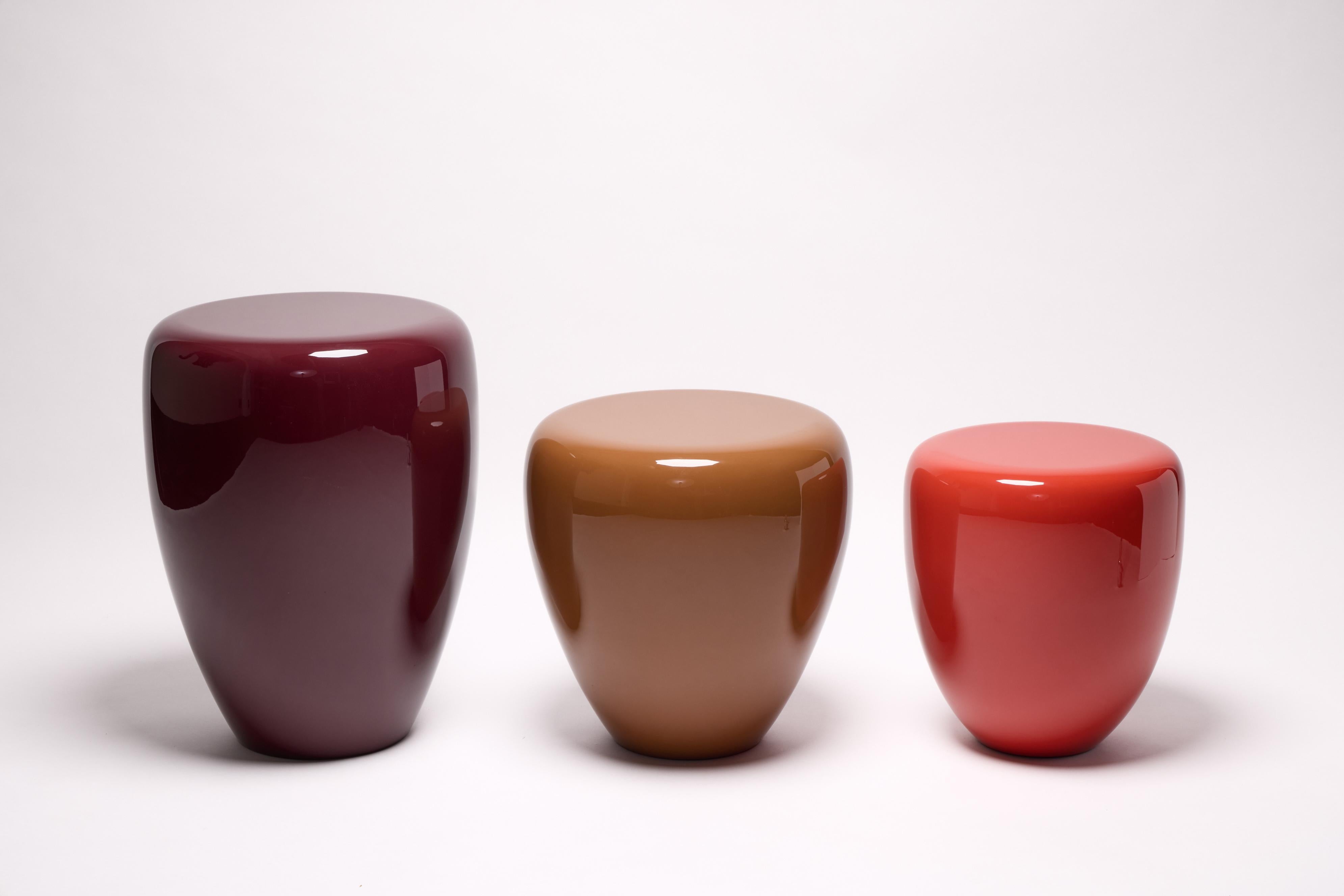 Side Table, Deep Garnet DOT S by Reda Amalou Design, - Glossy or mate lacquer In New Condition For Sale In Paris, FR