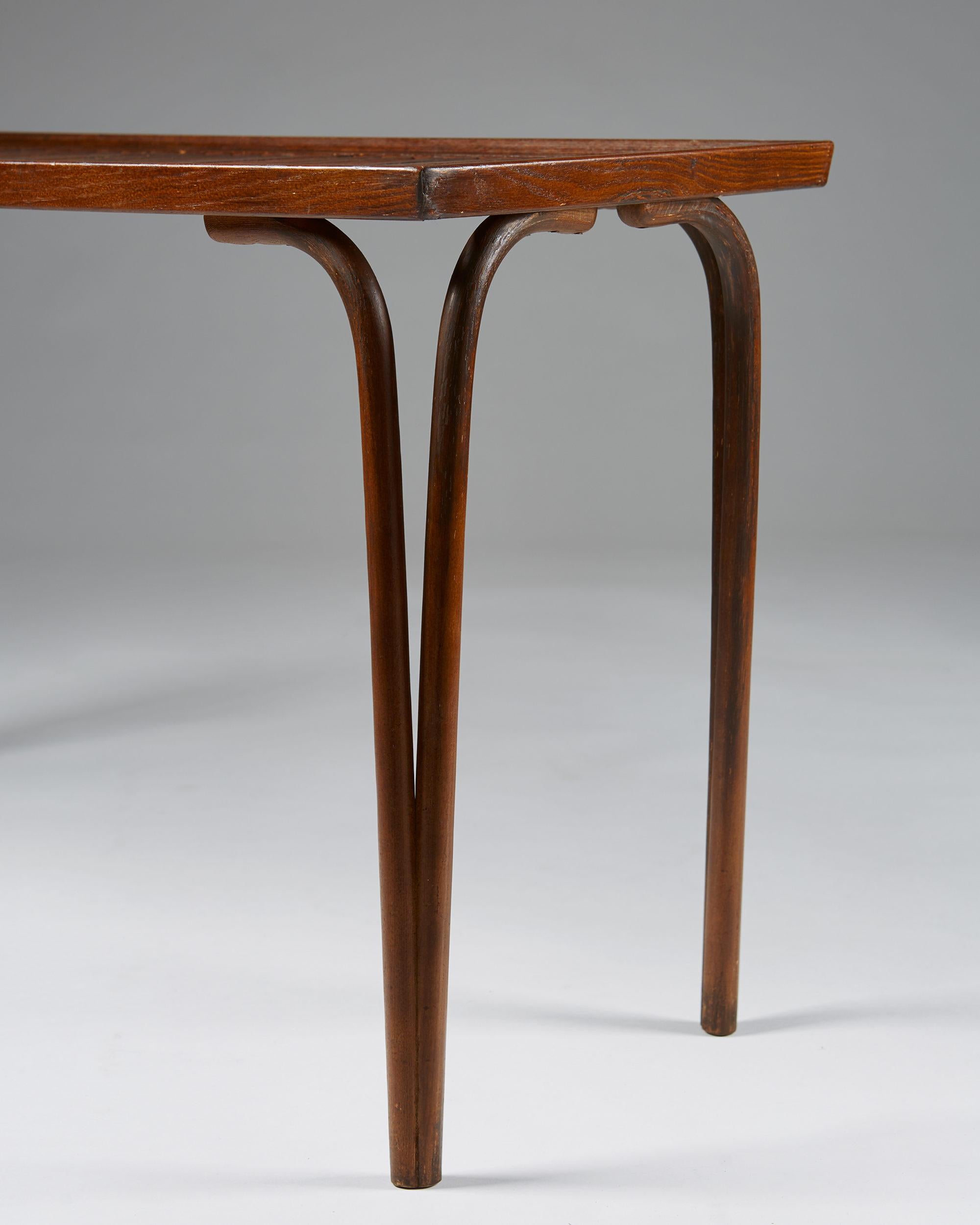 Oak Side Table Designed by Carl Axel Acking for Svenska Möbelfabrikerna Bodafors For Sale