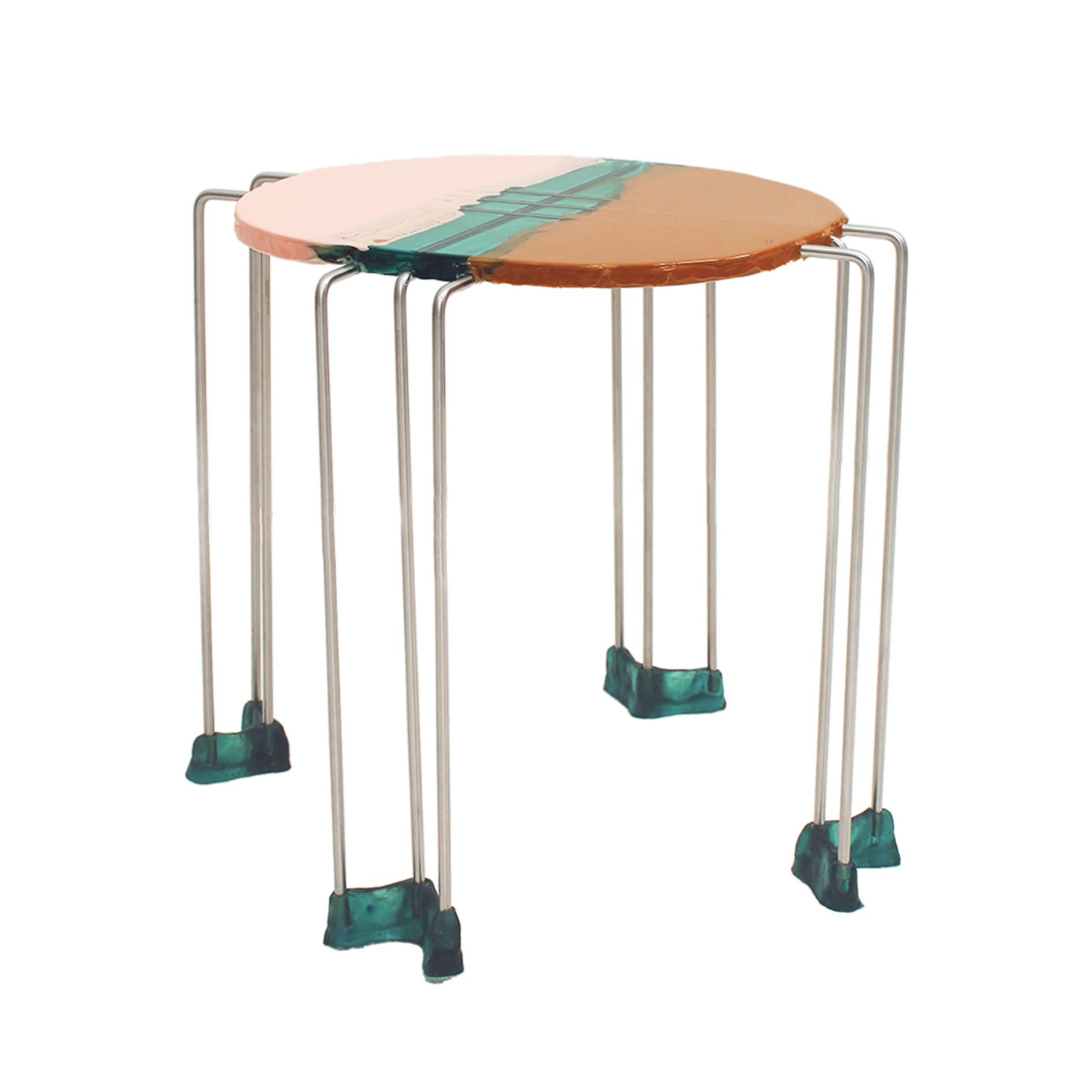 Metal Side Table Designed by Gaetano Pesce, Fish Design Collection For Sale