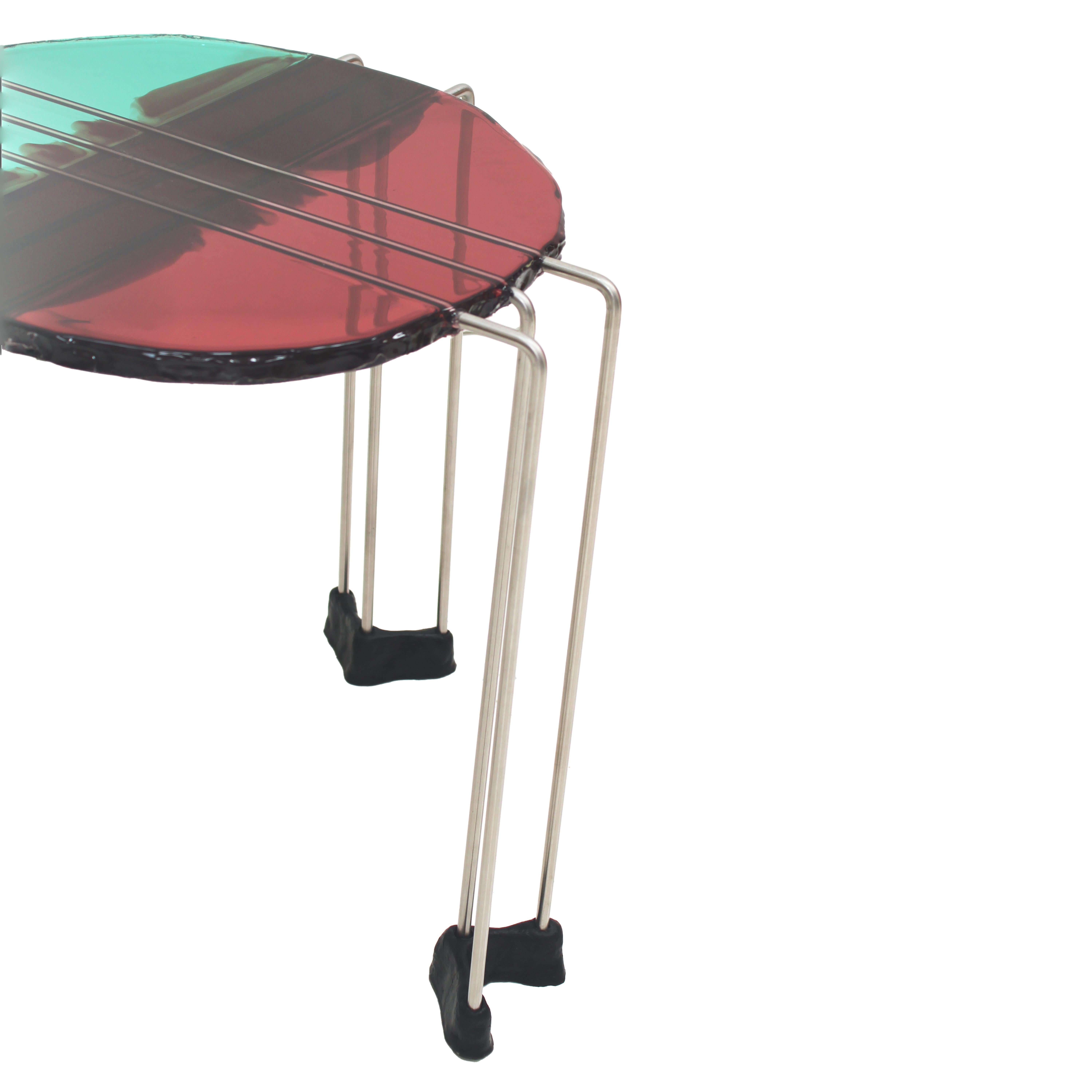 Metal Side Table Designed by Gaetano Pesce, Fish Design Collection For Sale