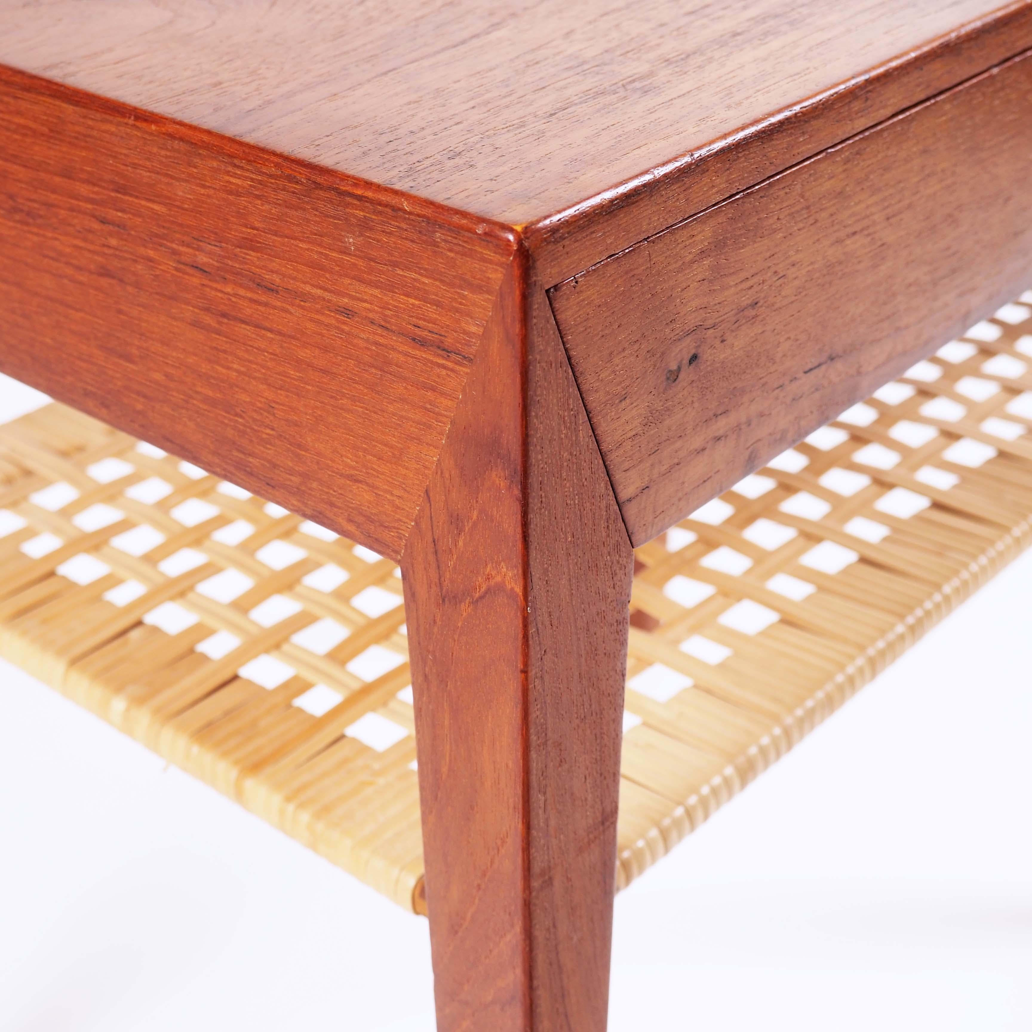 Canne Table d'appoint conçue par Severin Hansen pour Haslev Mbelsnedkeri, Danemark en vente