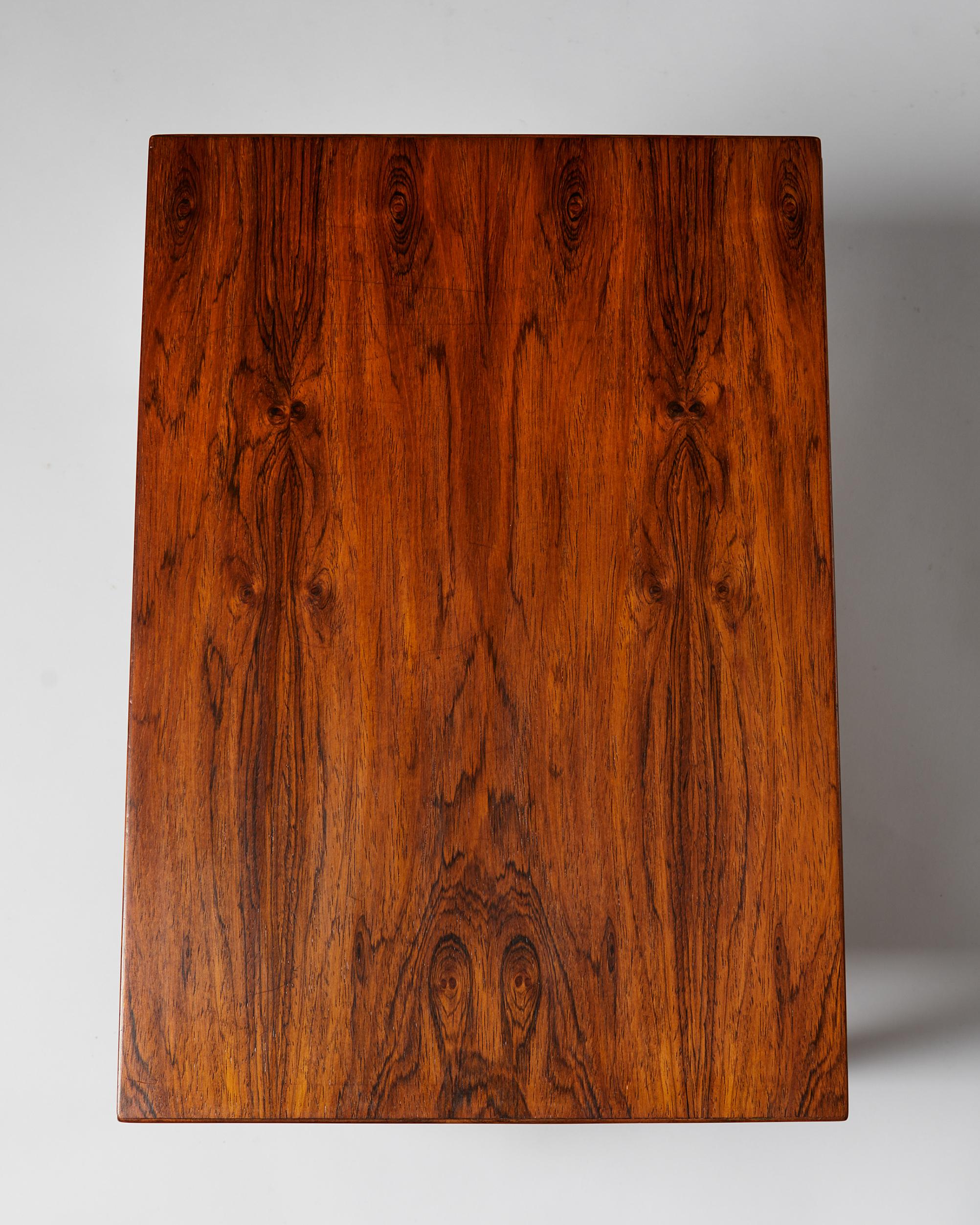 Rosewood Side Table Designed by Severin Hansen for Haslev Mobelfrabrik, Denmark, 1950s
