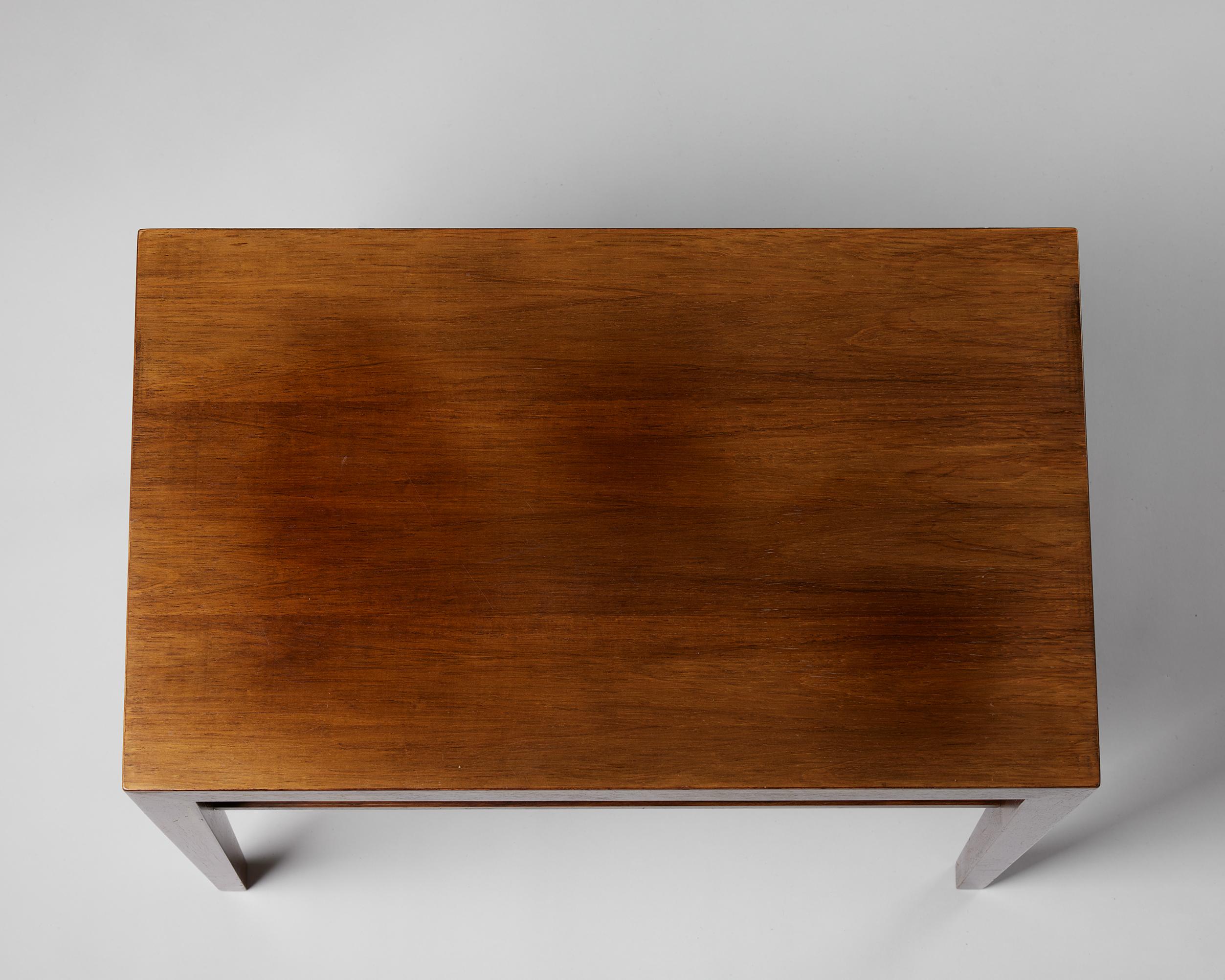 Teck Table d'appoint conçue par Severin Hansen Jr, Danemark, années 1960 en vente