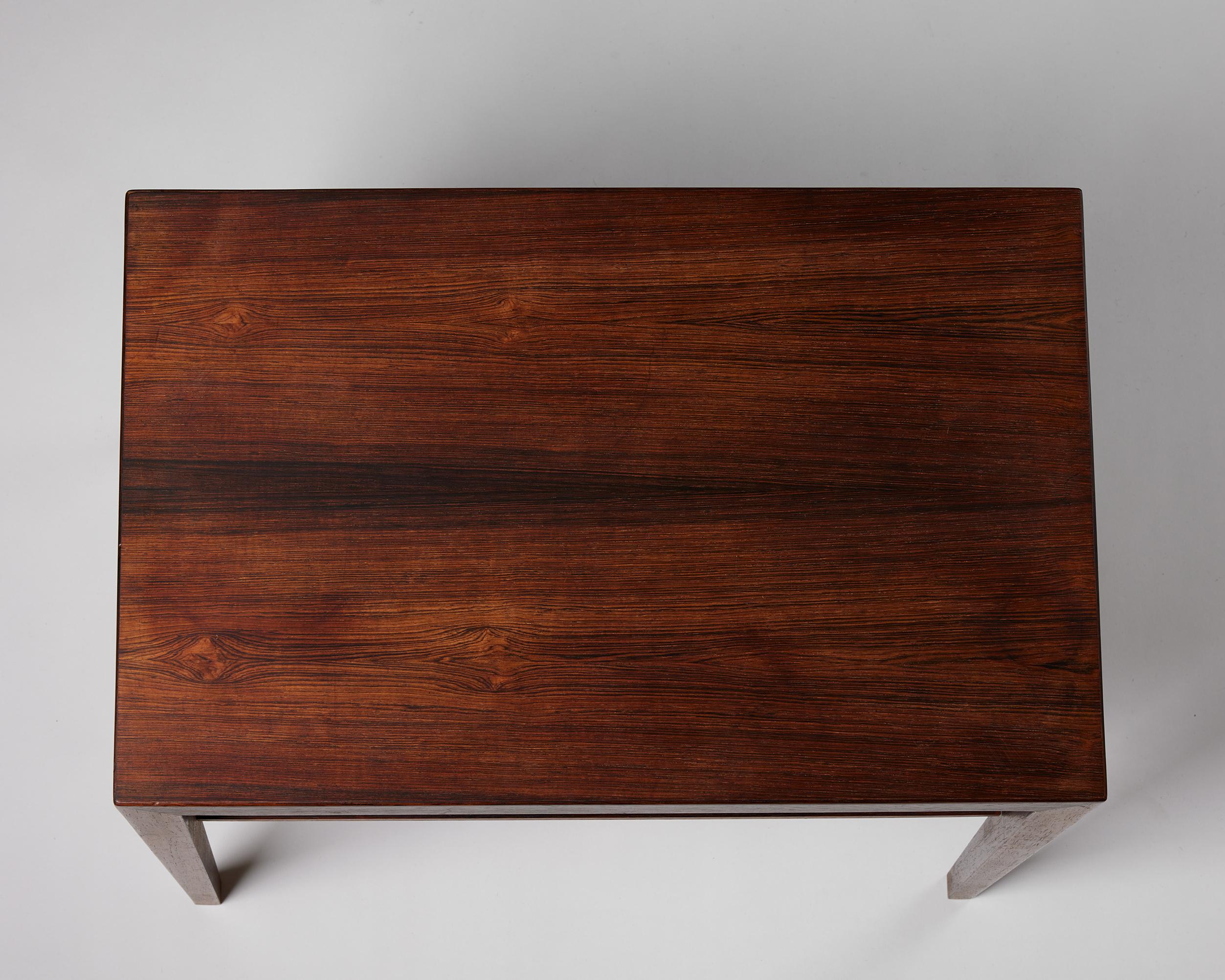 Rosewood Side table designed by Severin Hansen Jr, Denmark, 1960s For Sale