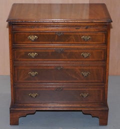 Side Table Drinks Cabinet Chest of Drawers with Bachelors Leather Serving Tray