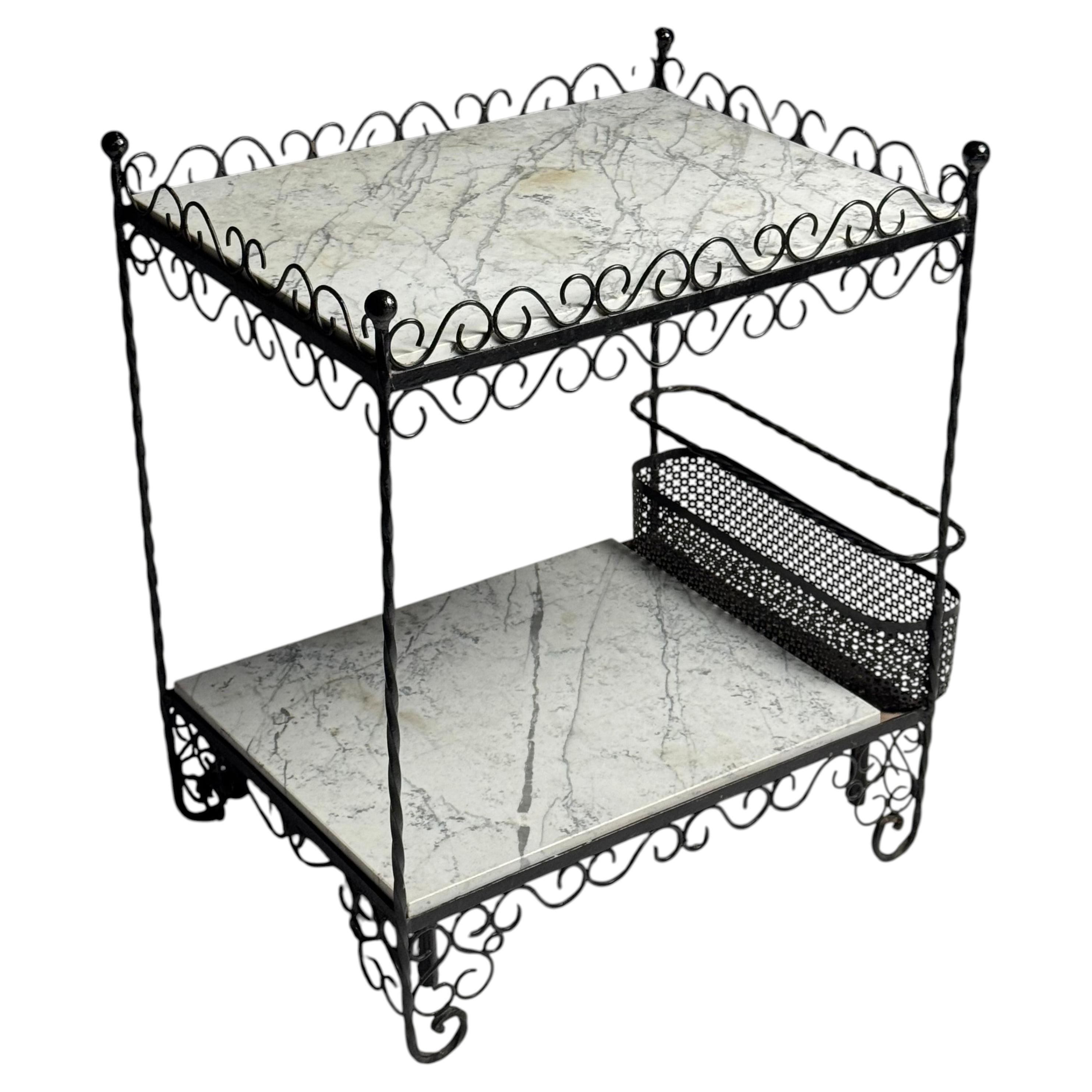 Side table / drinks table in marble For Sale
