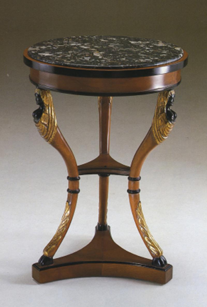 Hand-Carved Side Table, Empire Style, 